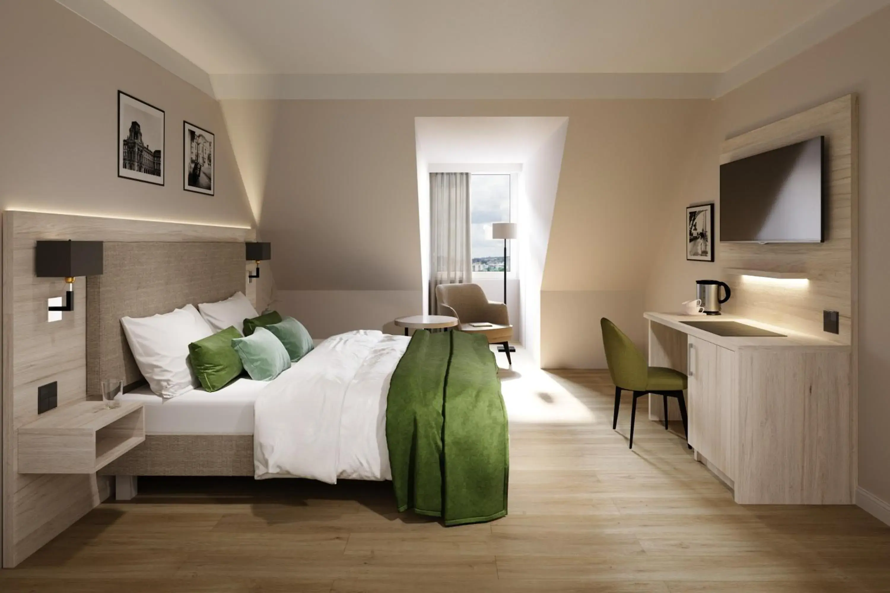 Bed in Seehotel Heidehof Bed in Seehotel Heidehof