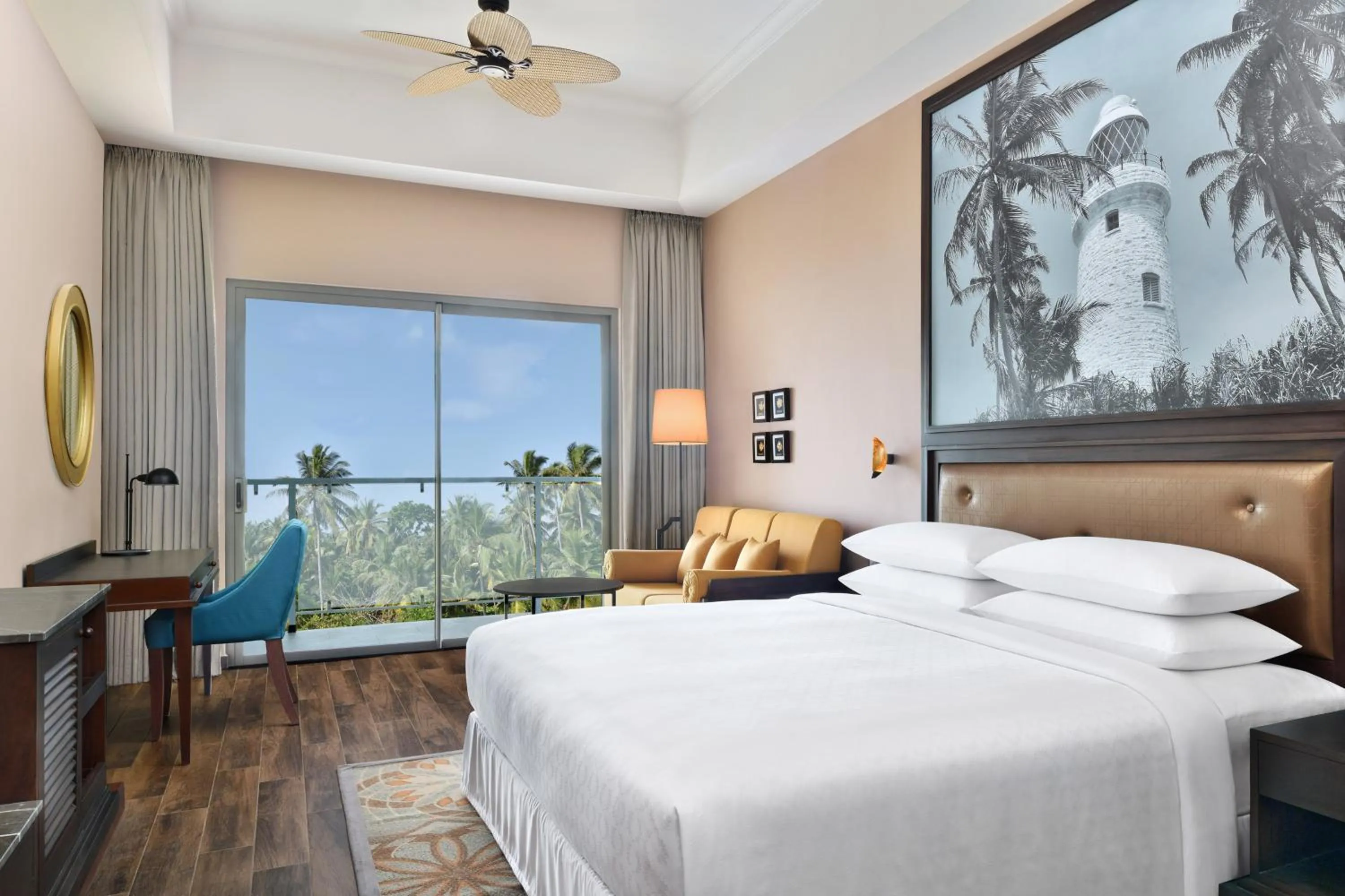 Balcony/Terrace, Bed in Sheraton Kosgoda Turtle Beach Resort