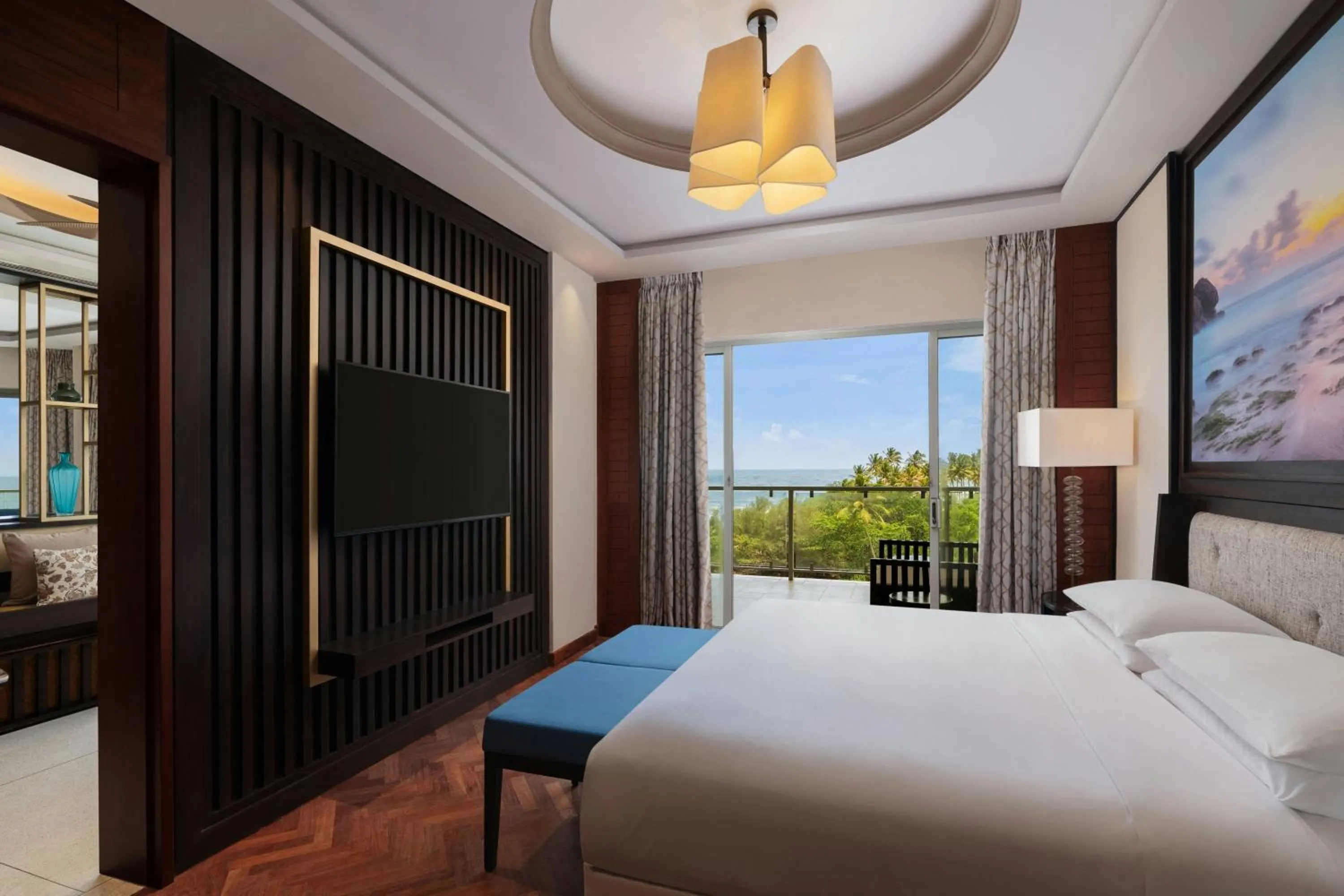 Patio, Bed in Sheraton Kosgoda Turtle Beach Resort