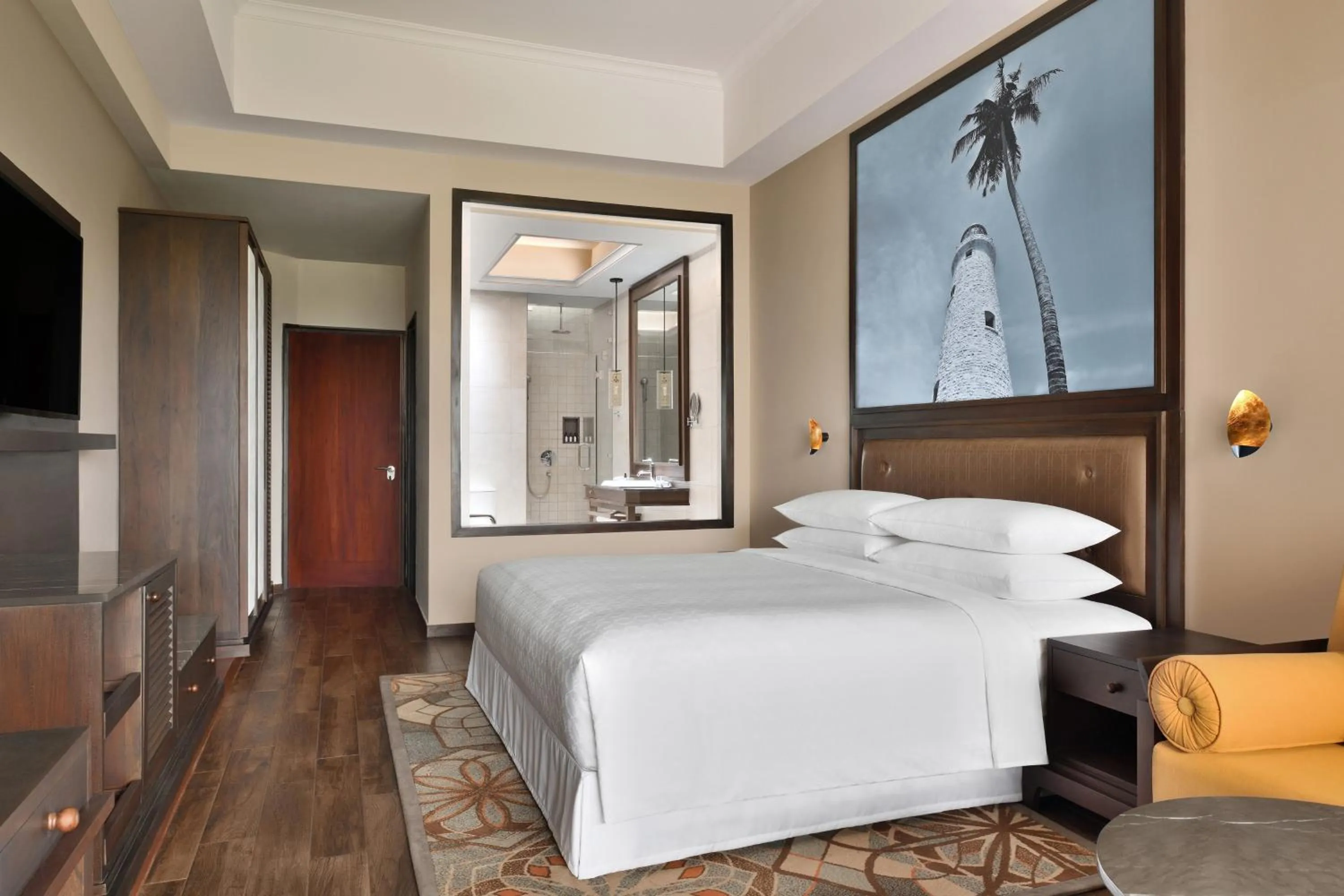 Bathroom, Bed in Sheraton Kosgoda Turtle Beach Resort