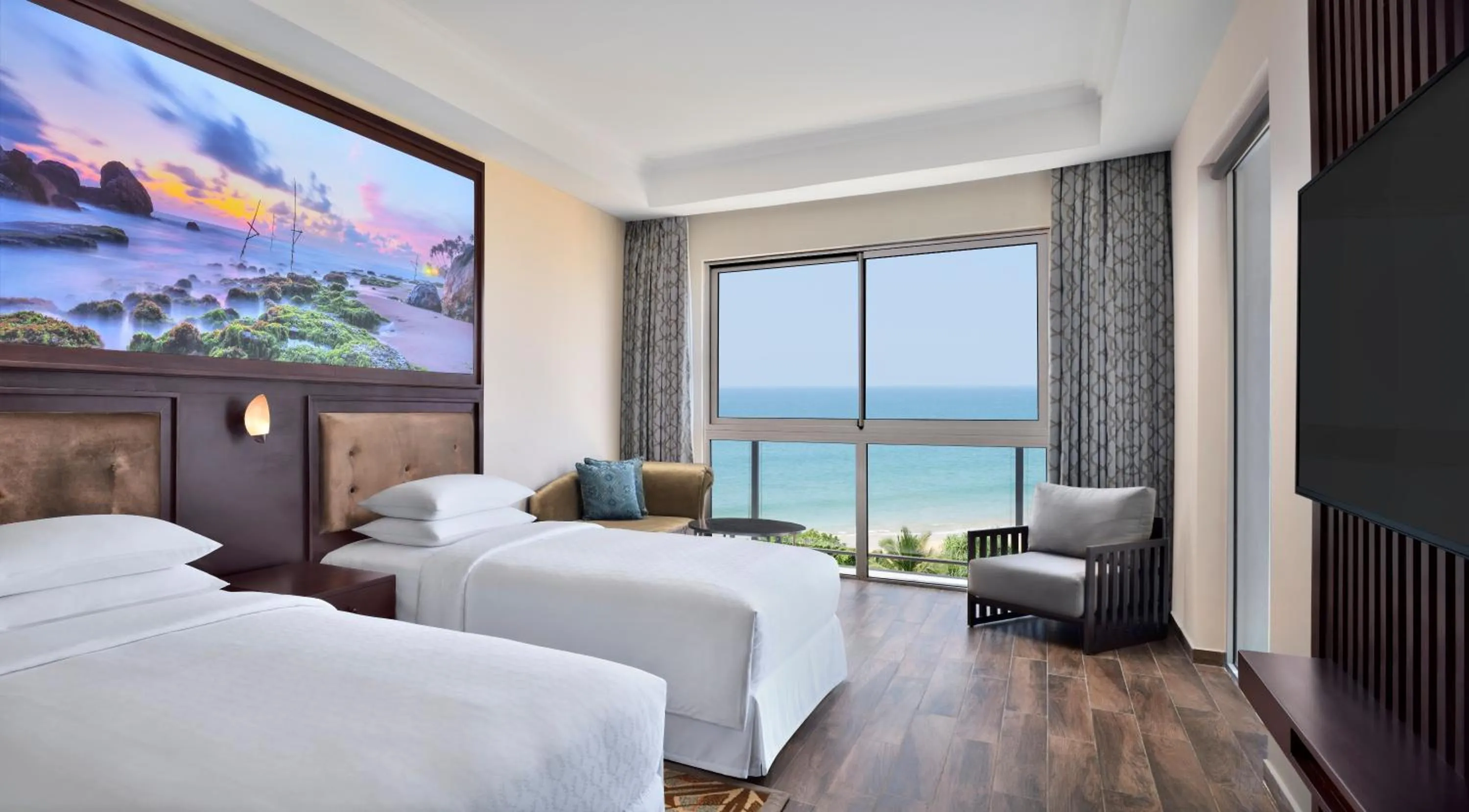 Bed in Sheraton Kosgoda Turtle Beach Resort