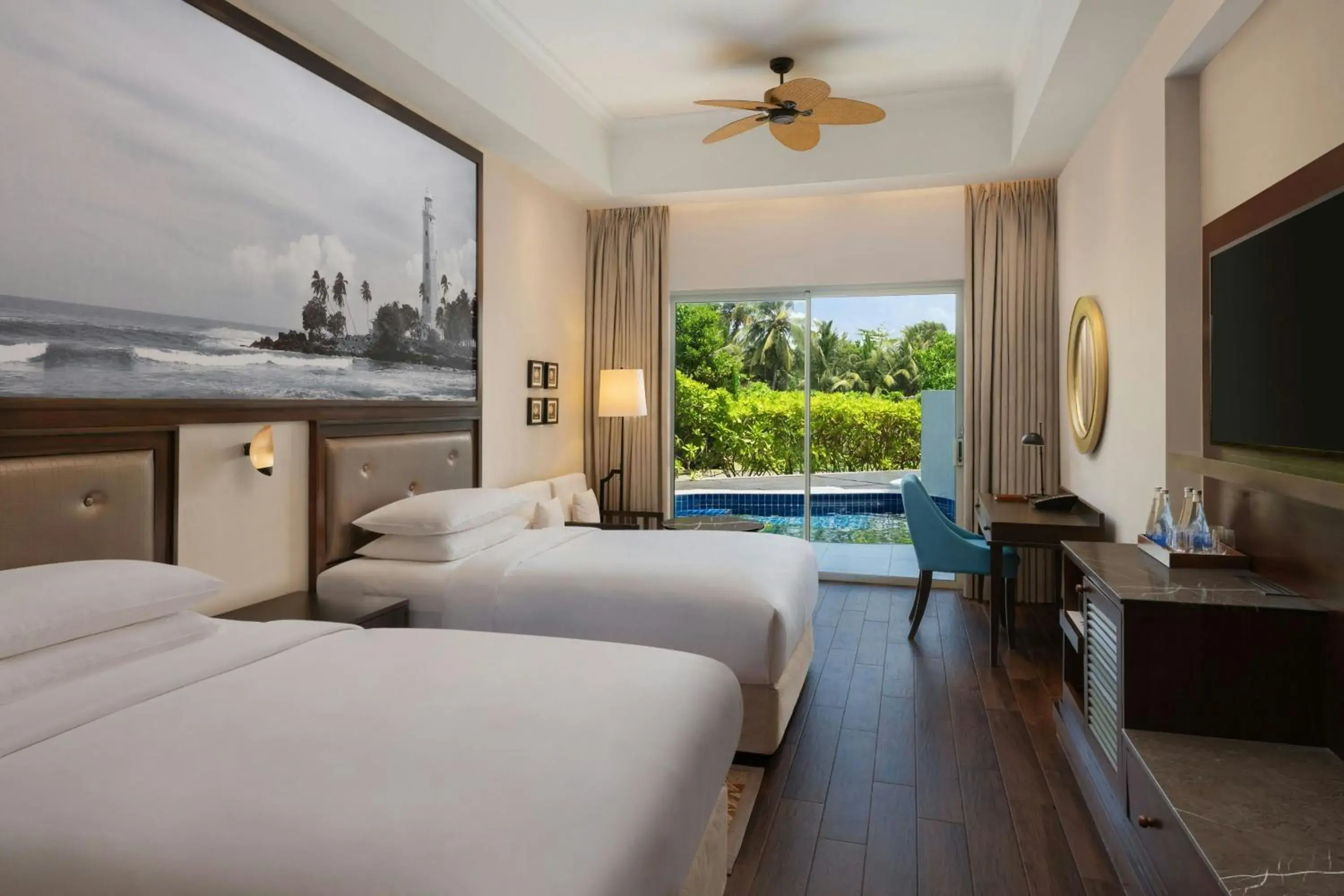 Premier, Guest room, 2 Twin/Single Bed(s), Pool view, Plunge pool - single occupancy in Sheraton Kosgoda Turtle Beach Resort Premier, Guest room, 2 Twin/Single Bed(s), Pool view, Plunge pool - single occupancy in Sheraton Kosgoda Turtle Beach Resort