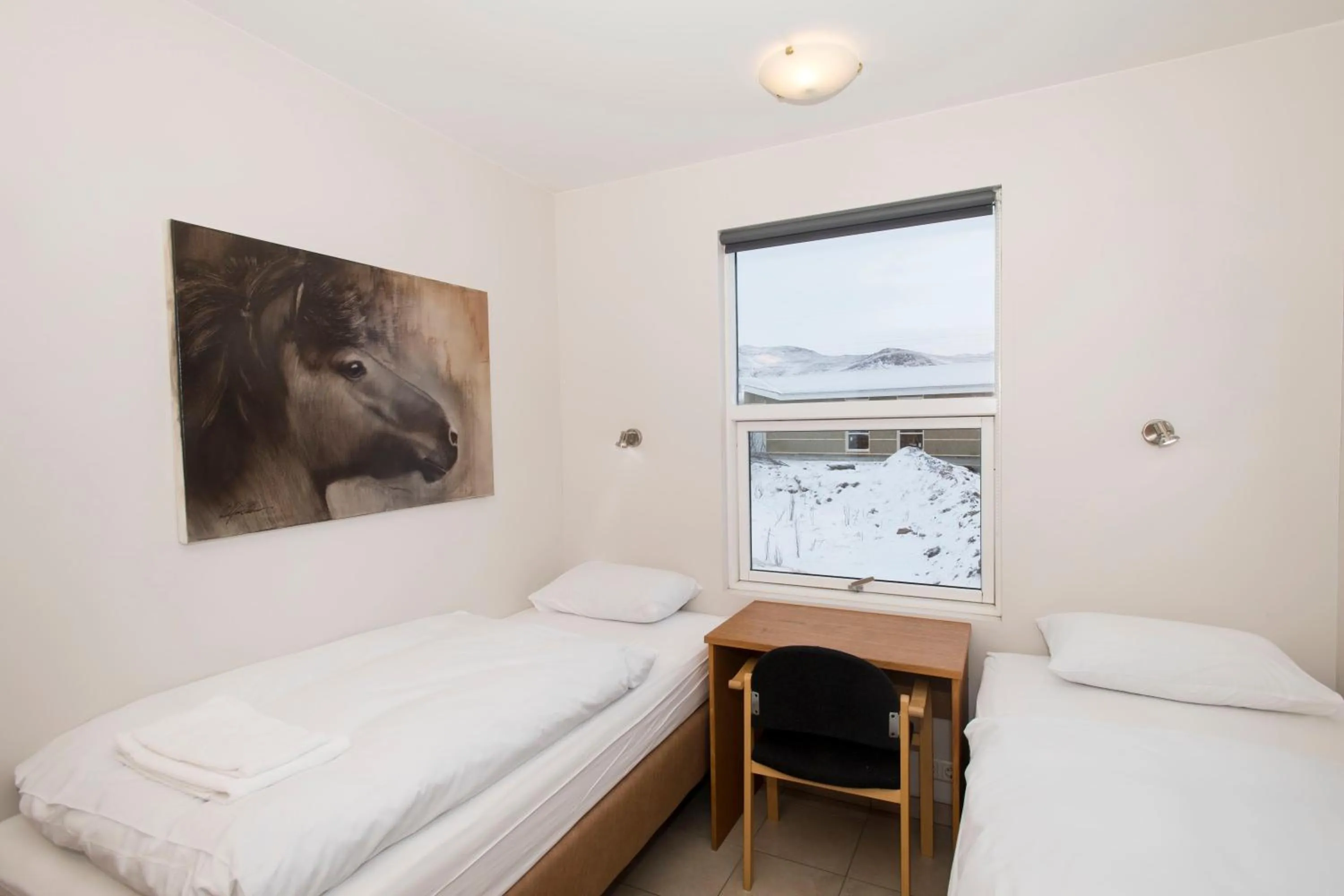 Bed in Guesthouse Eldhestar