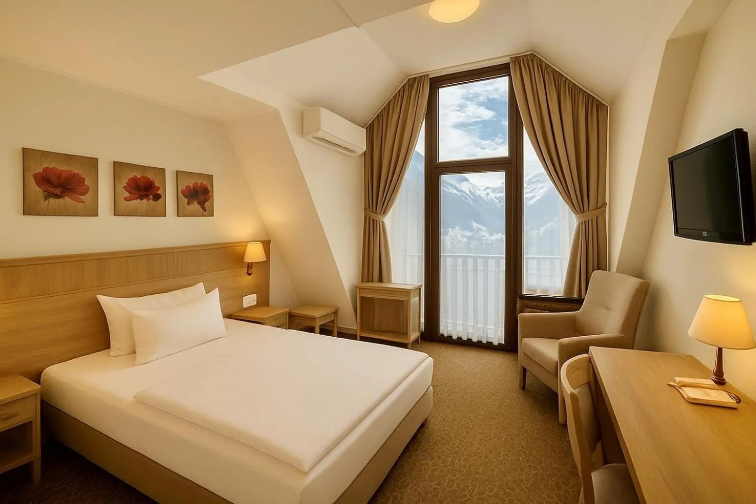 Bed in AMBER HOTEL Bavaria Superior