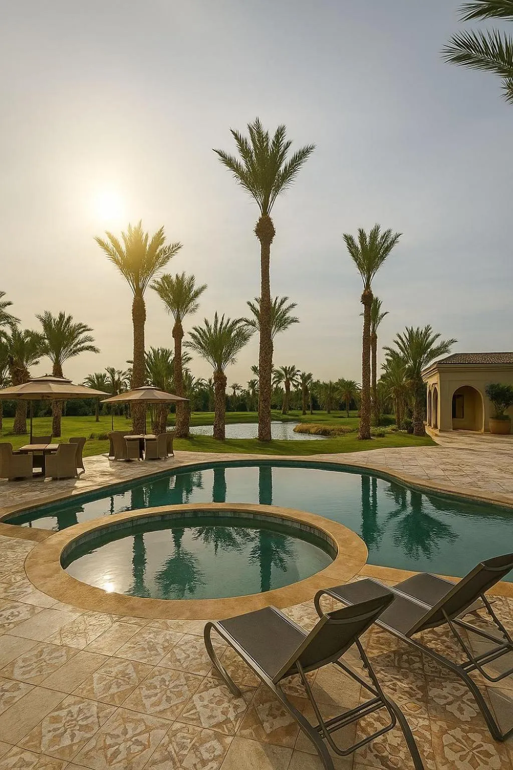 Swimming pool in Palmeraie Golf Suites By Pickalbatros