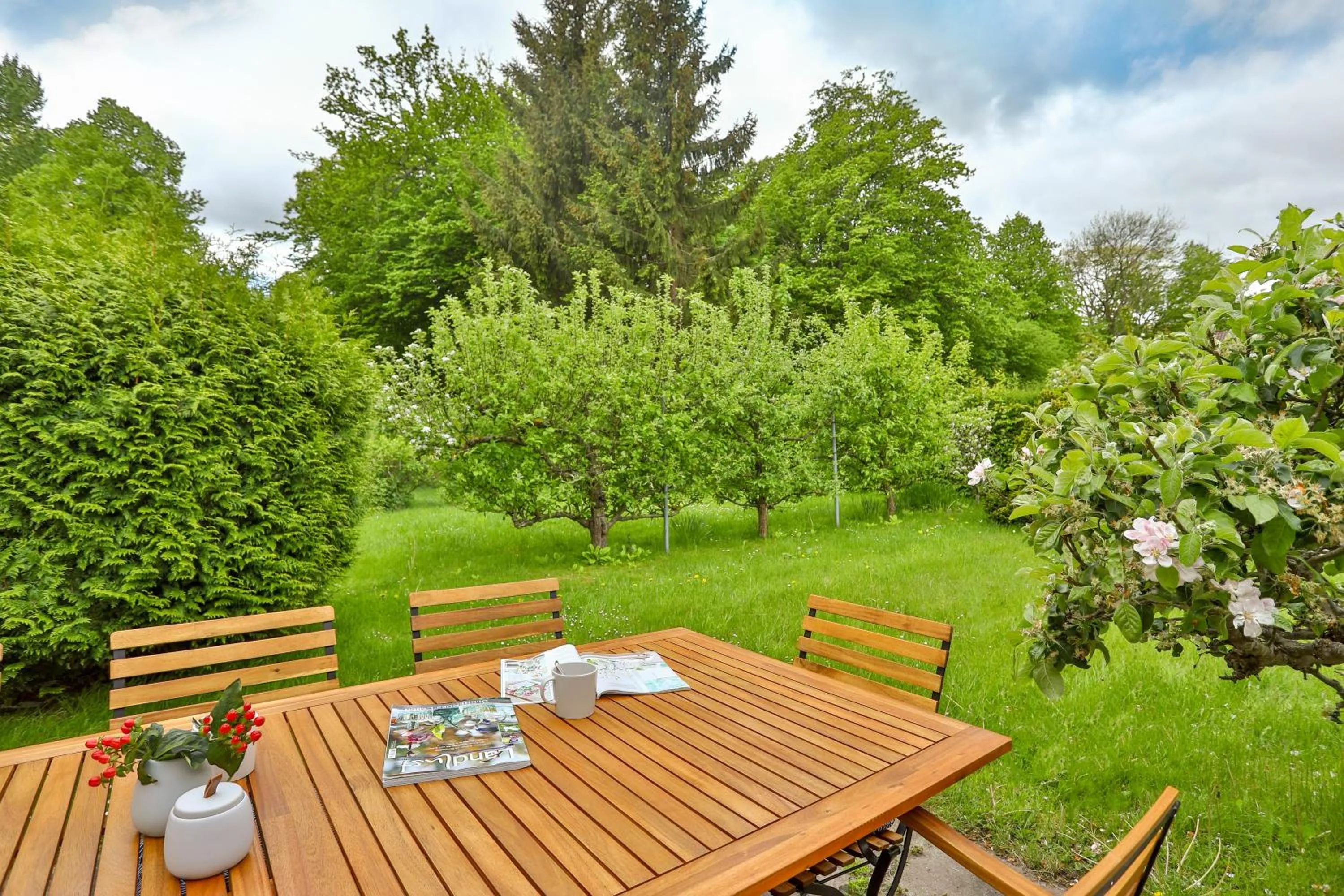 Patio in Ferienwohnung an der Brunnenaue