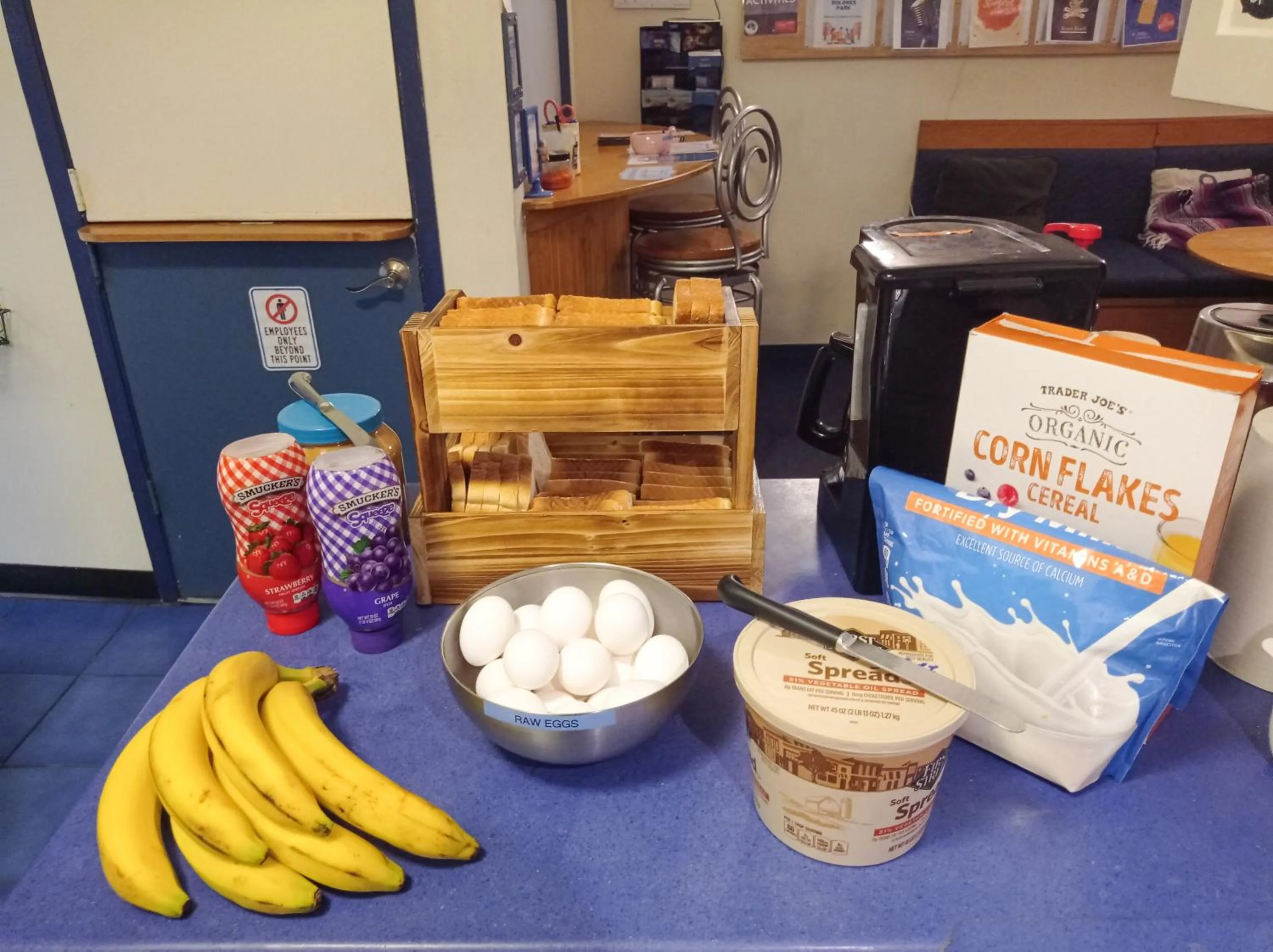 Food in ITH San Francisco Pacific Tradewinds Backpacker Hostel