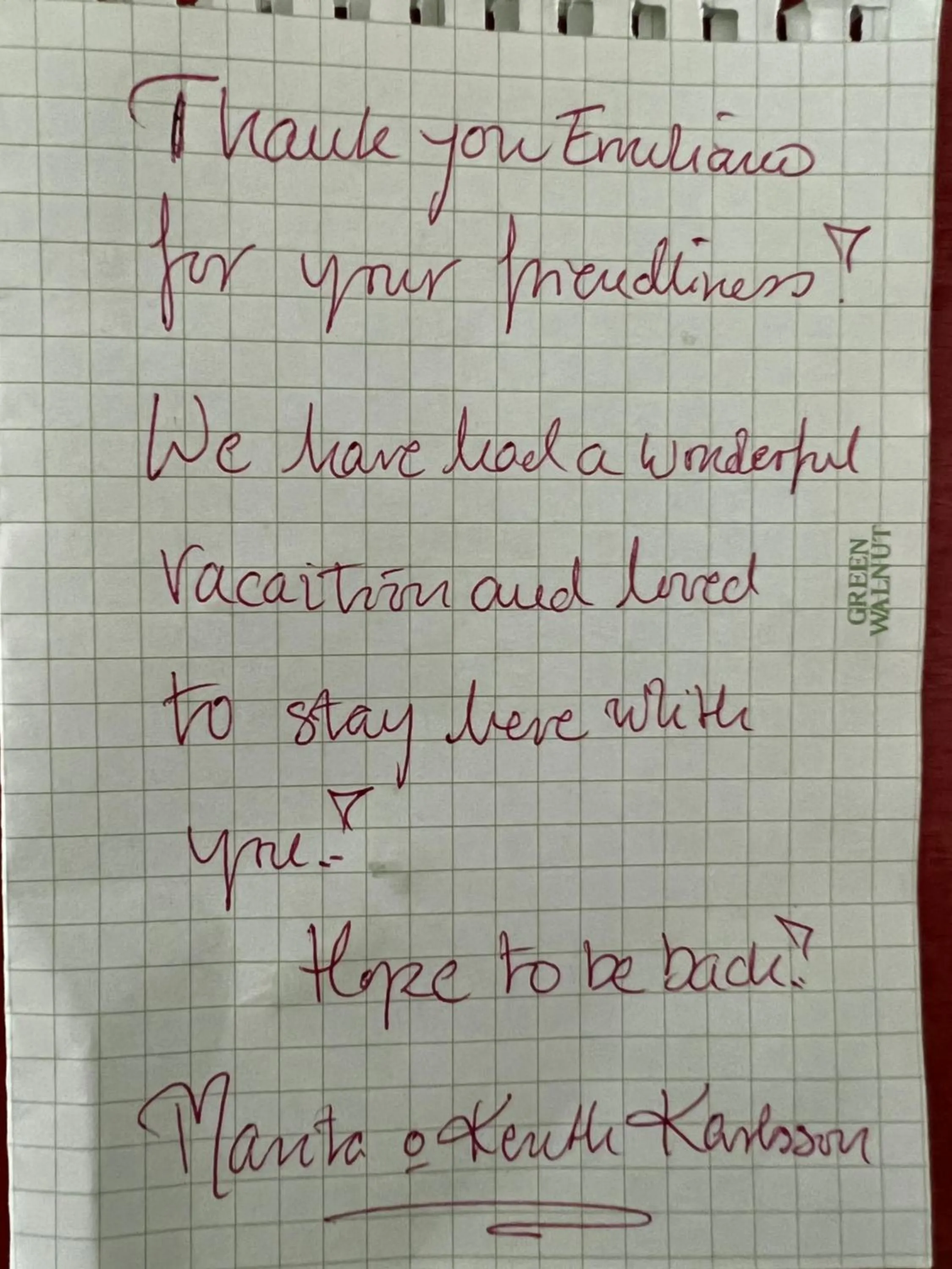 Text overlay in EMI's Guest House