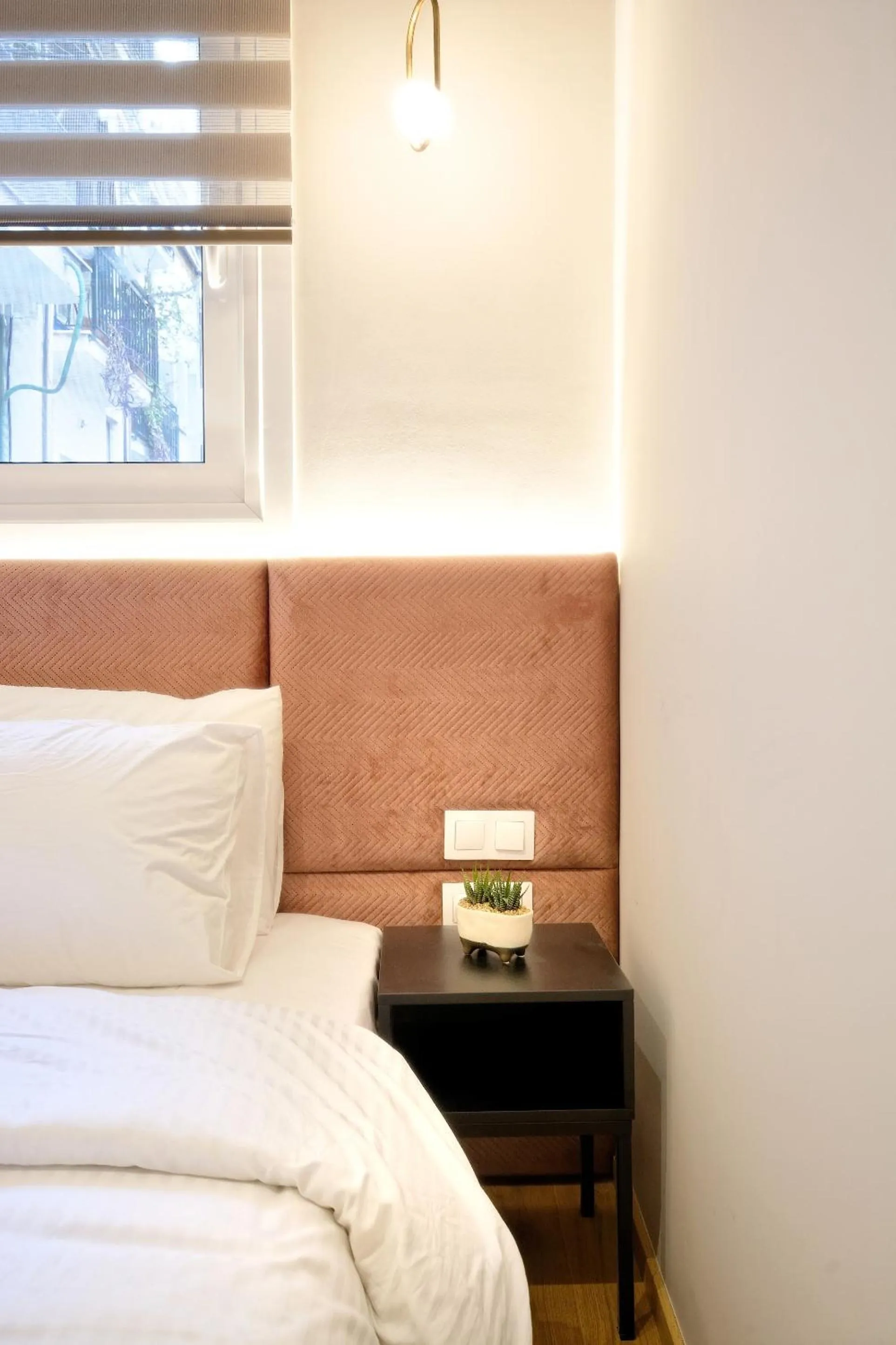 Decorative detail, Bed in The Flirty Athens apartment