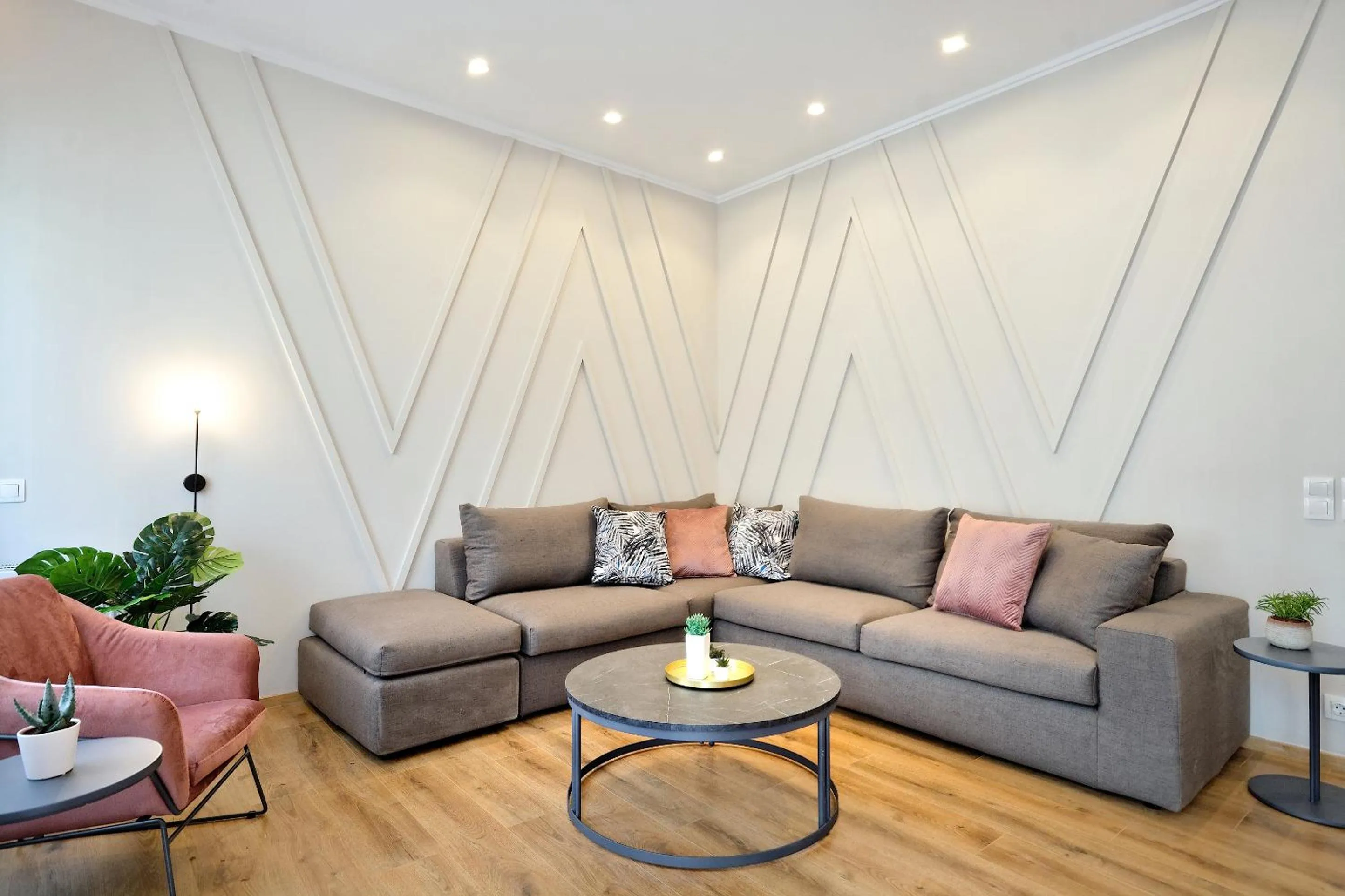 Living room in The Flirty Athens apartment