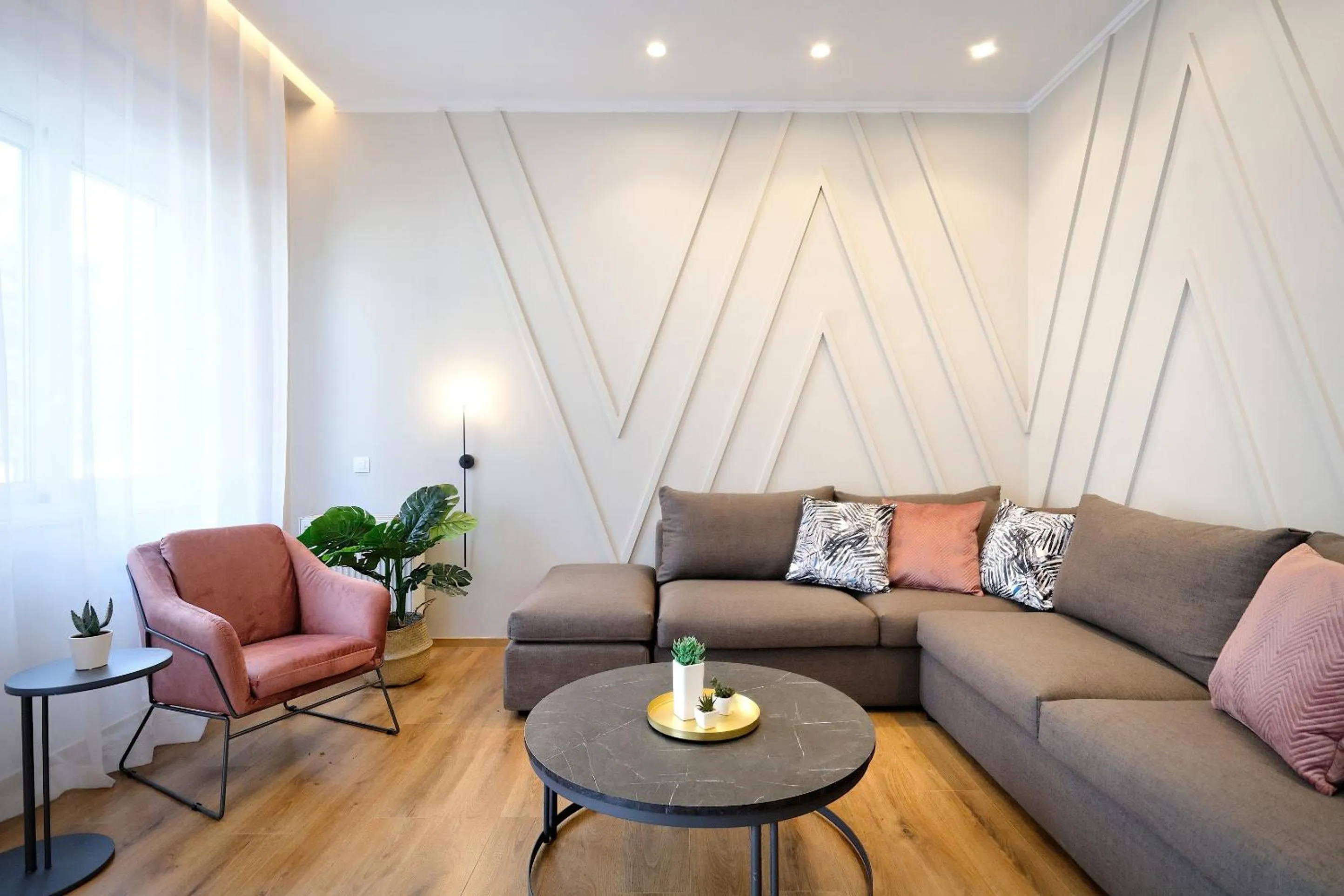 Living room in The Flirty Athens apartment
