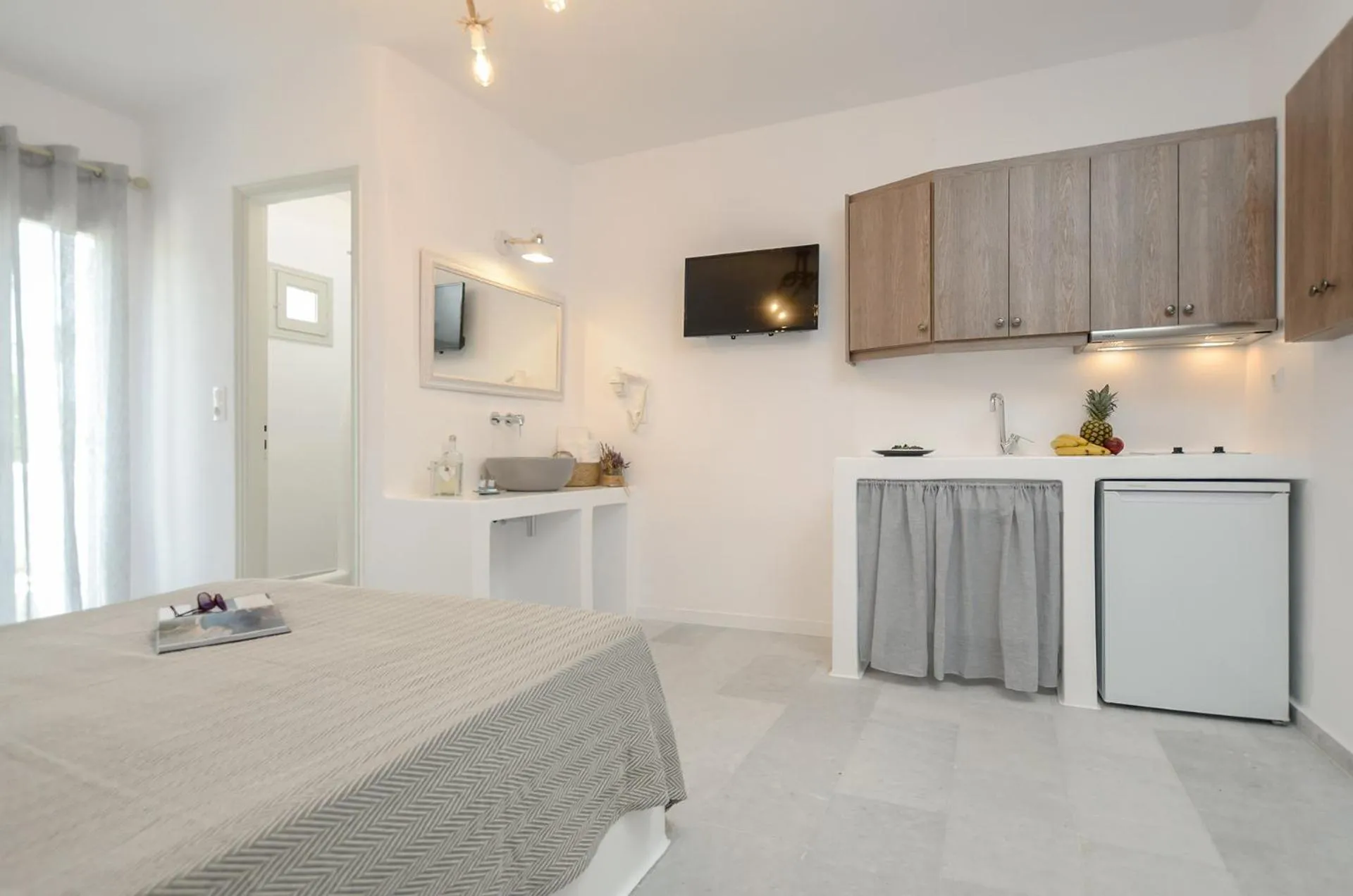 Kitchen or kitchenette, Bed in Casa Verde Di Naxos