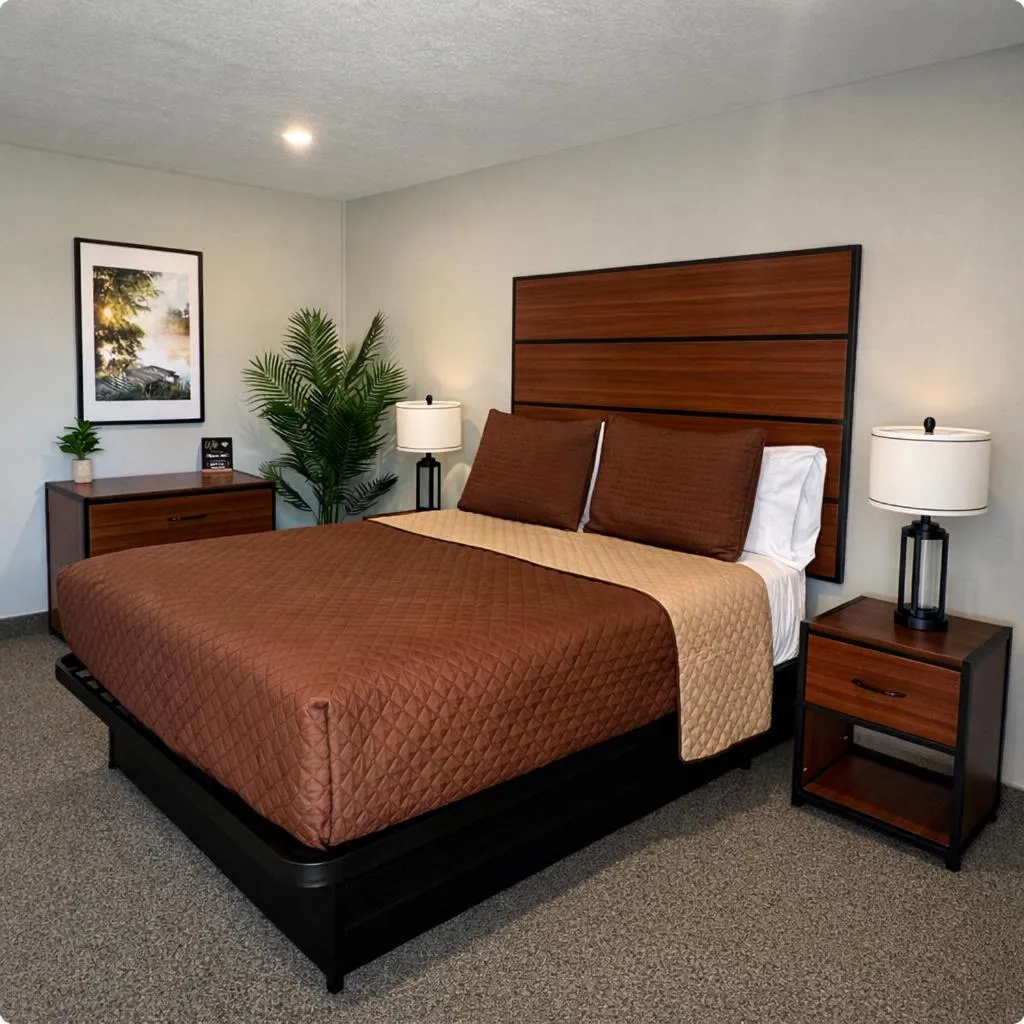 Bed in Manitoulin Inn