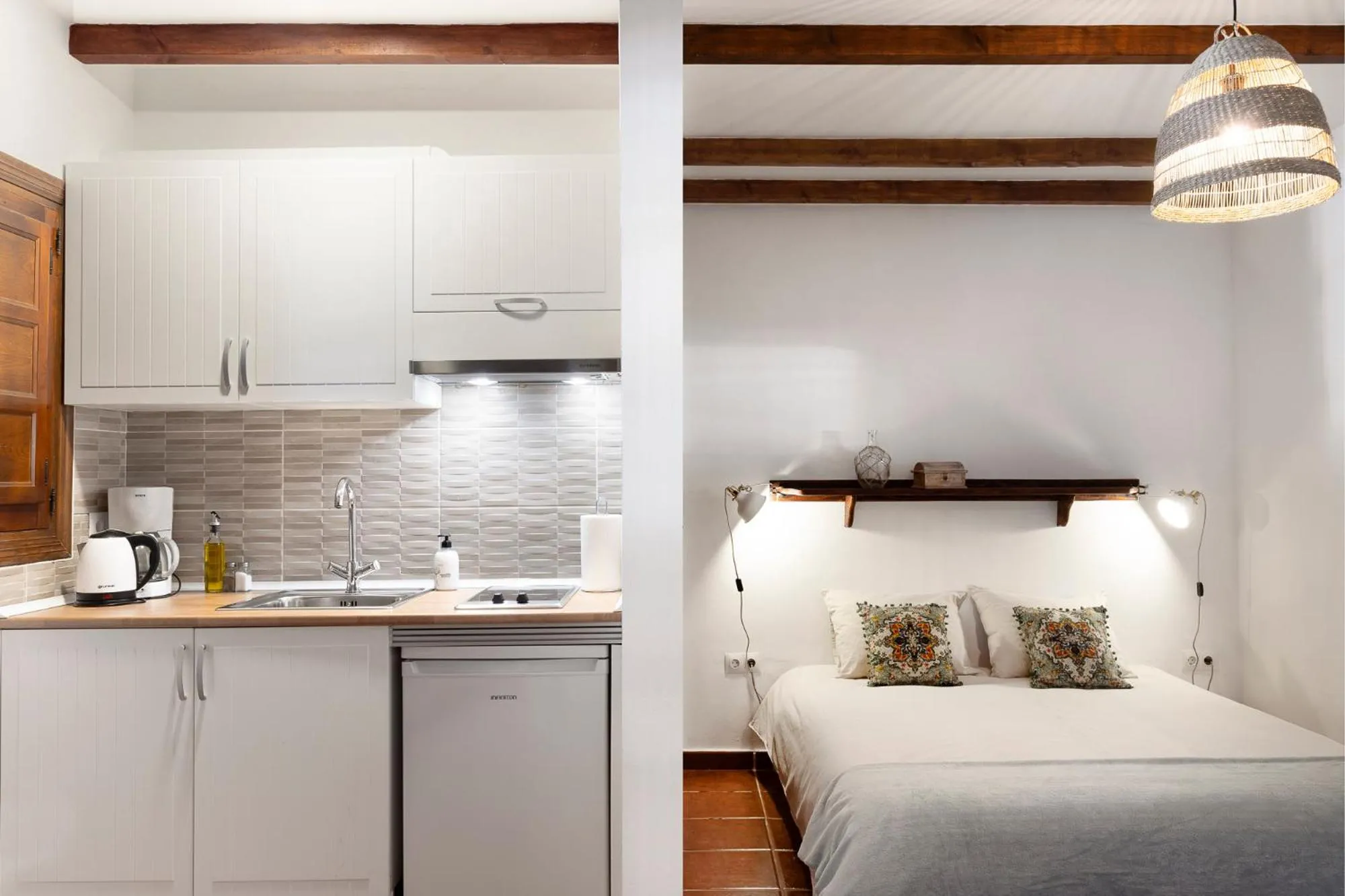 Kitchen or kitchenette, Bed in La Granja de Antonio