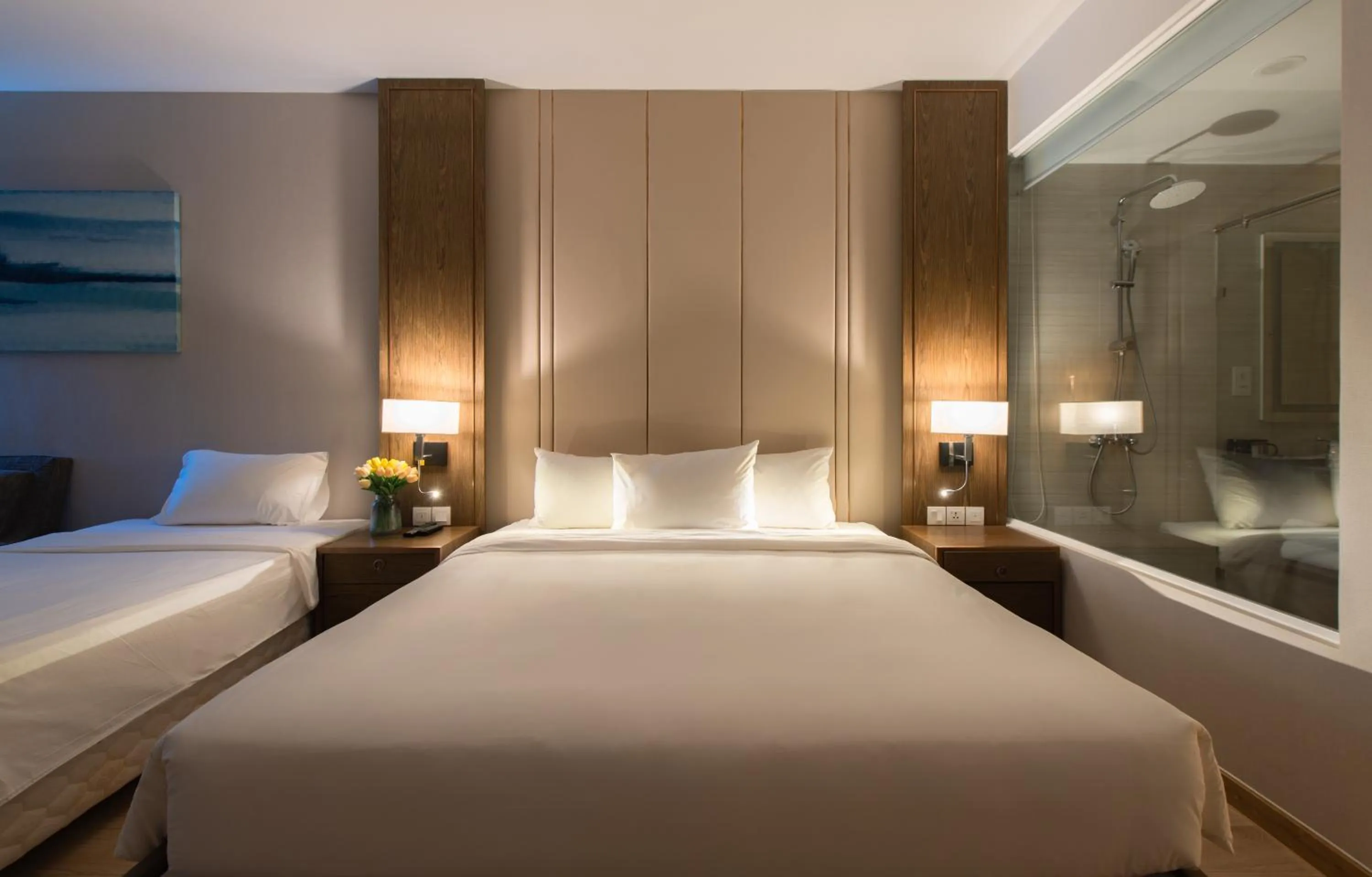 Bed in PANORAMA Condotel by HLG
