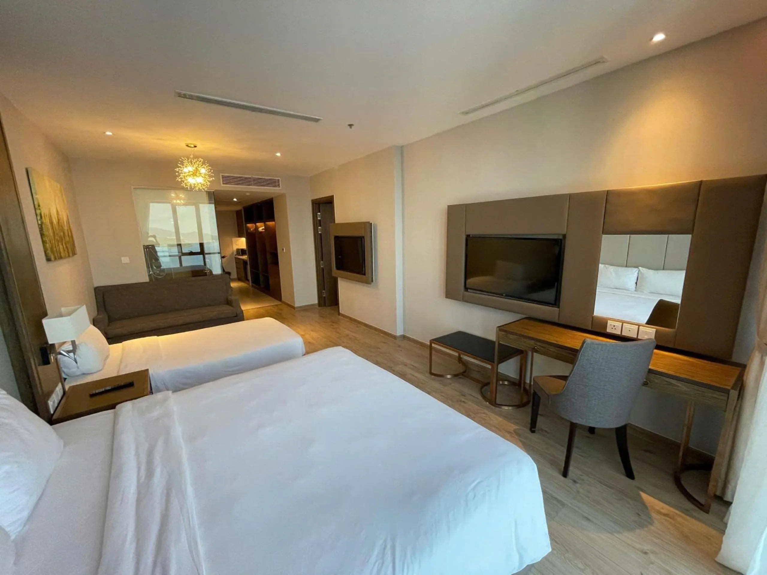 Bed in PANORAMA Condotel by HLG