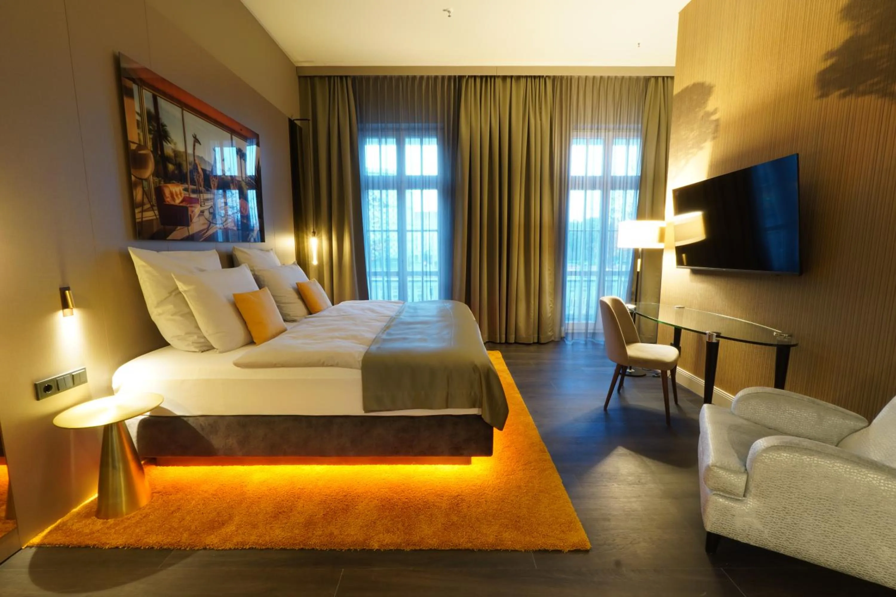 Bed in Lumière Boutiquehotel im Fürstenhof Leipzig