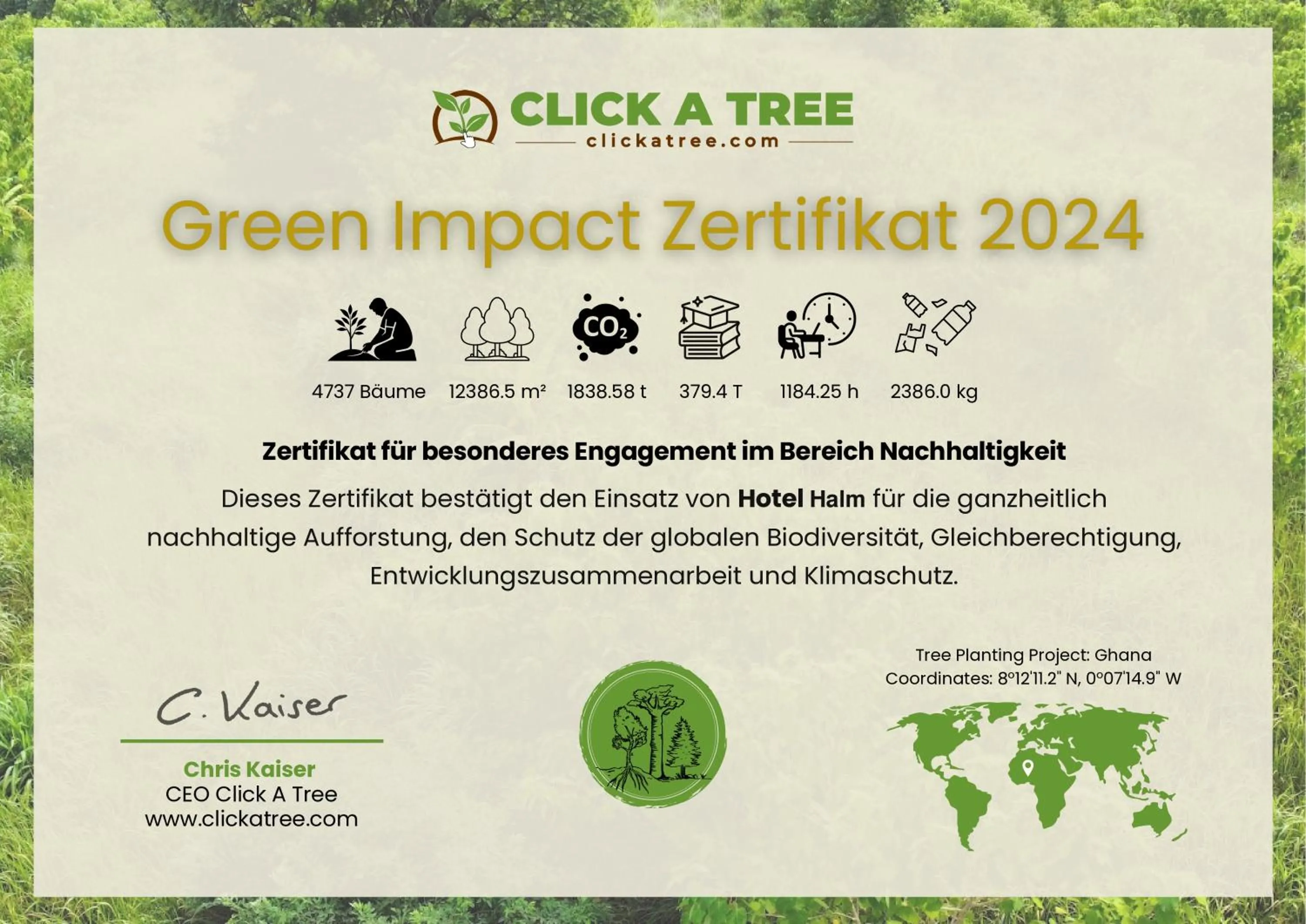 Certificate/Award in Hotel Halm Konstanz