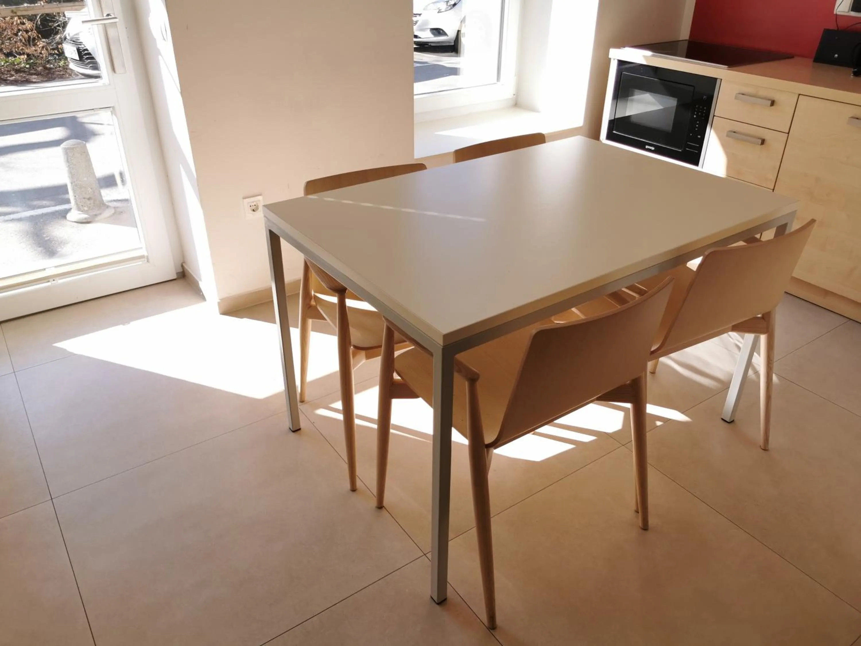 Kitchen or kitchenette in Cube studio by the river (with free bike rental)