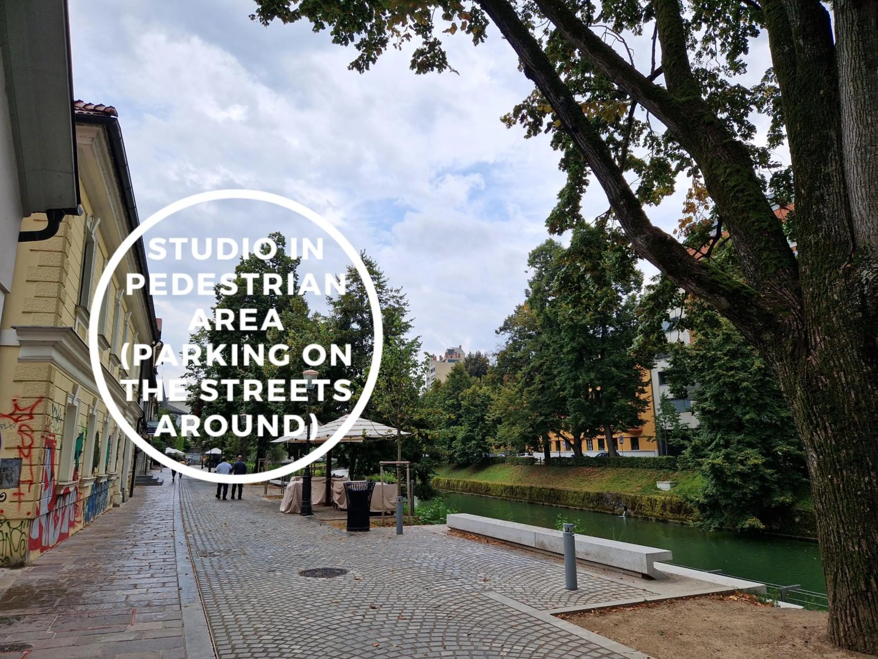 Street view in Cube studio by the river (with free bike rental)