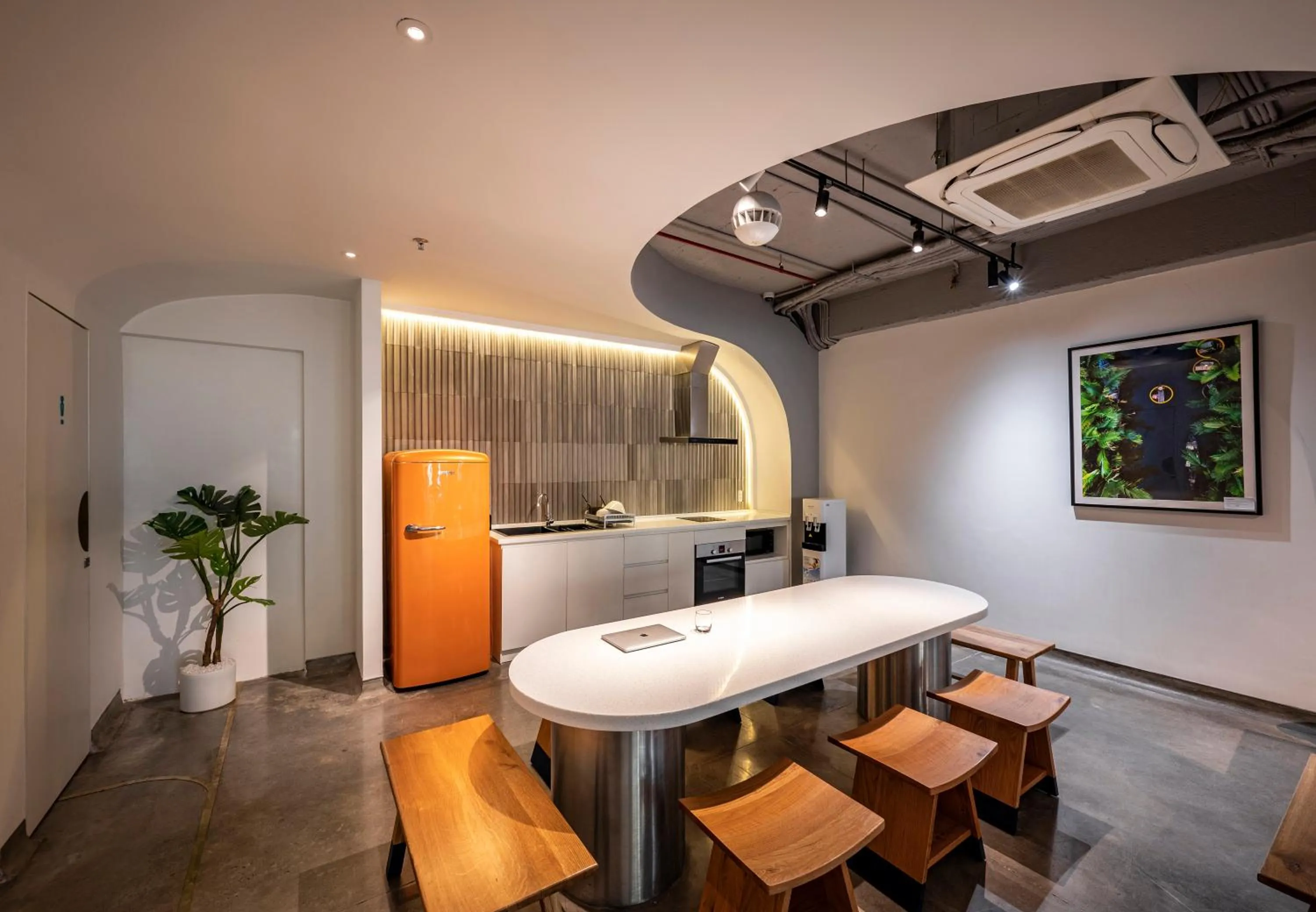 Communal kitchen in MEANDER Saigon