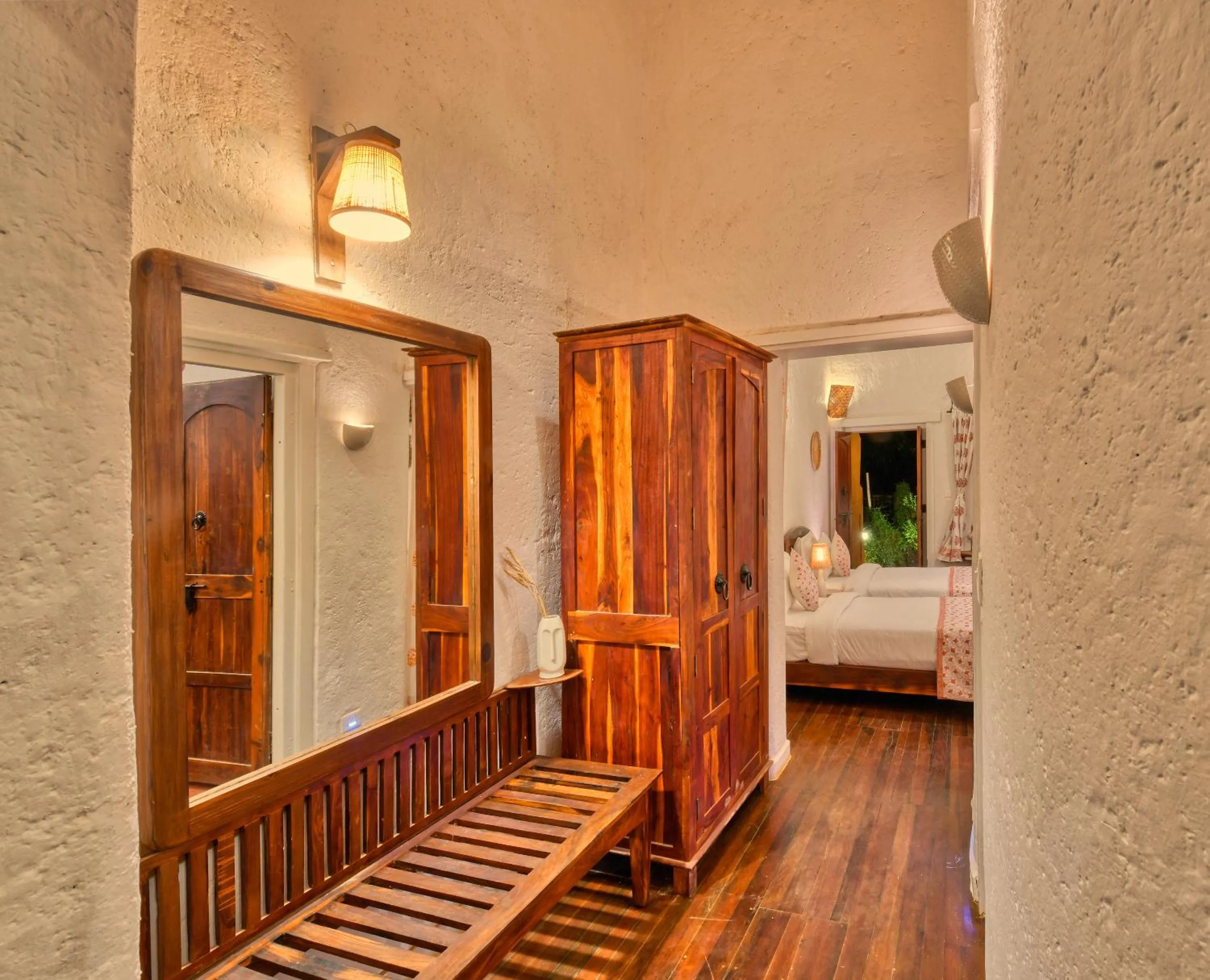 View (from property/room), Bed in The Earth at Ranthambore