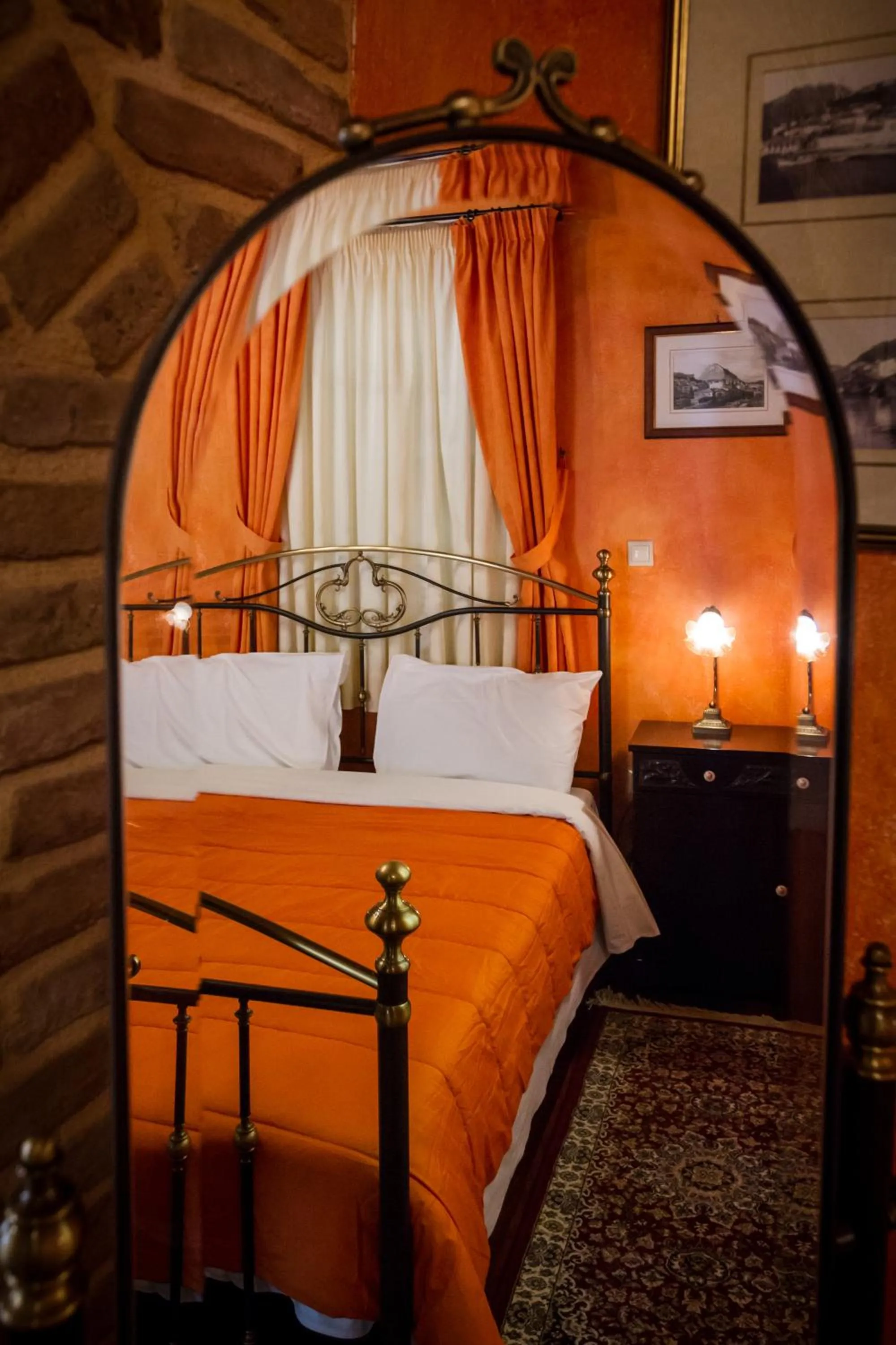 Decorative detail, Bed in Acronafplia Pension A