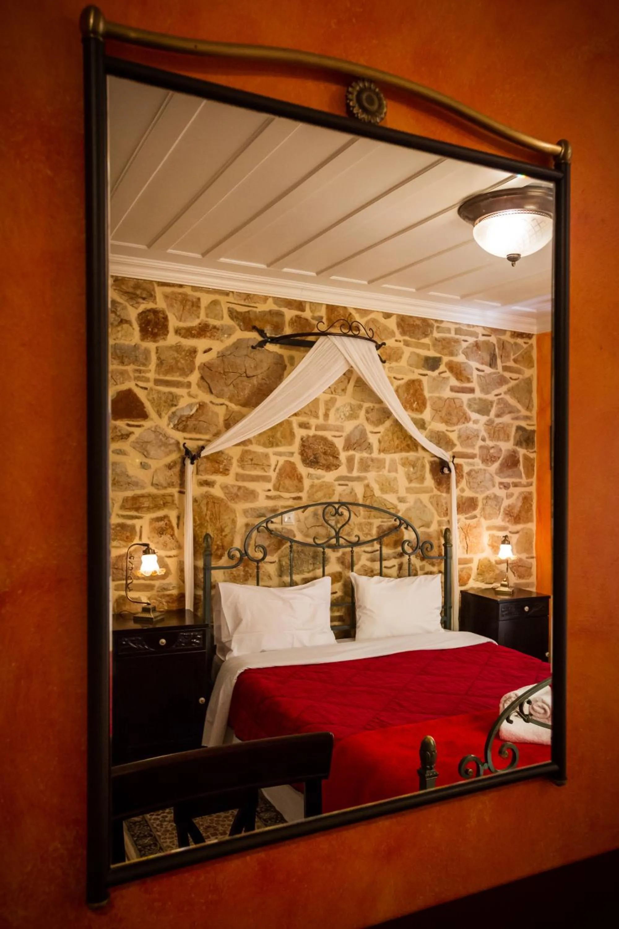 Decorative detail, Bed in Acronafplia Pension A