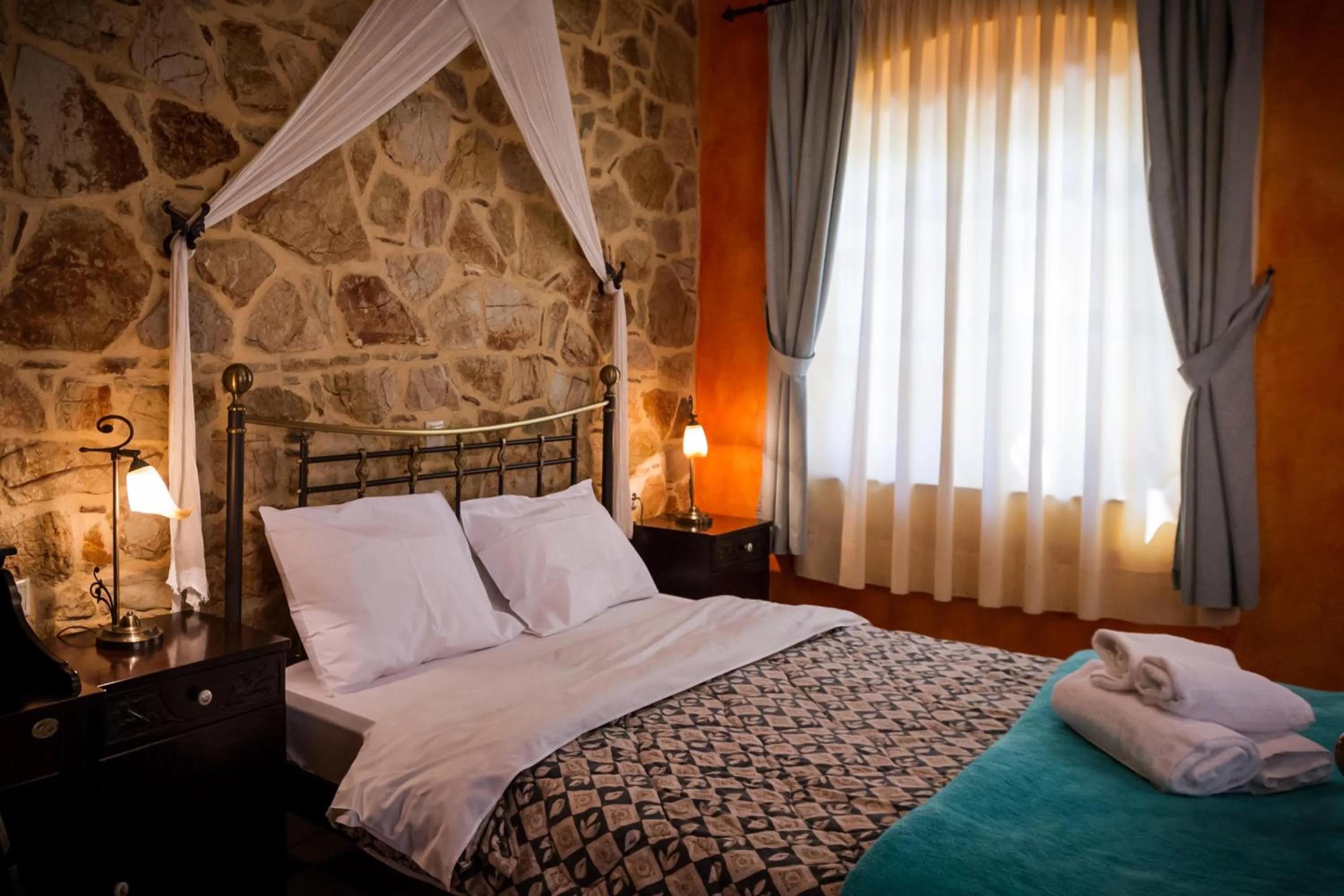 Bed in Acronafplia Pension A
