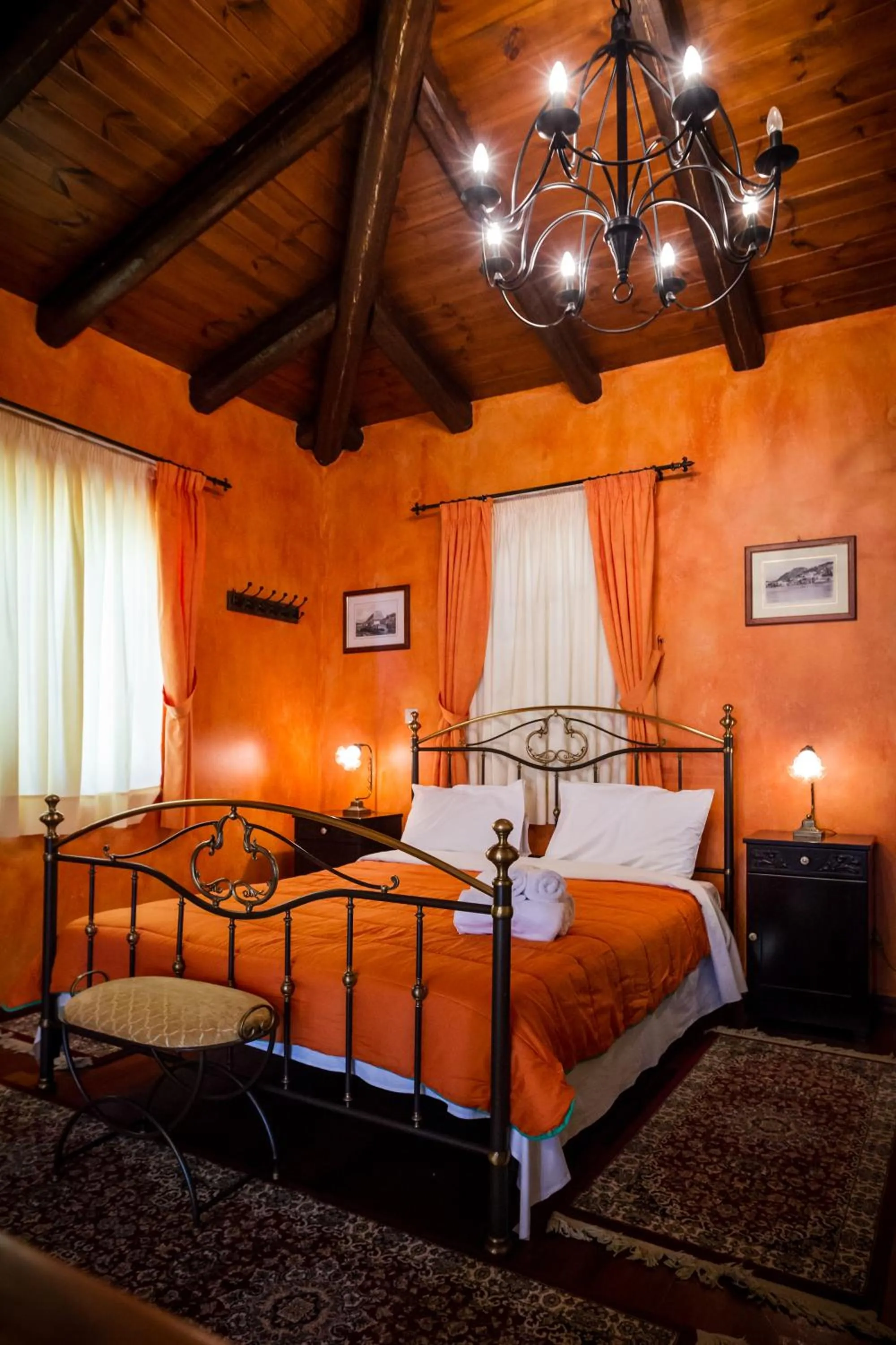 Decorative detail, Bed in Acronafplia Pension A