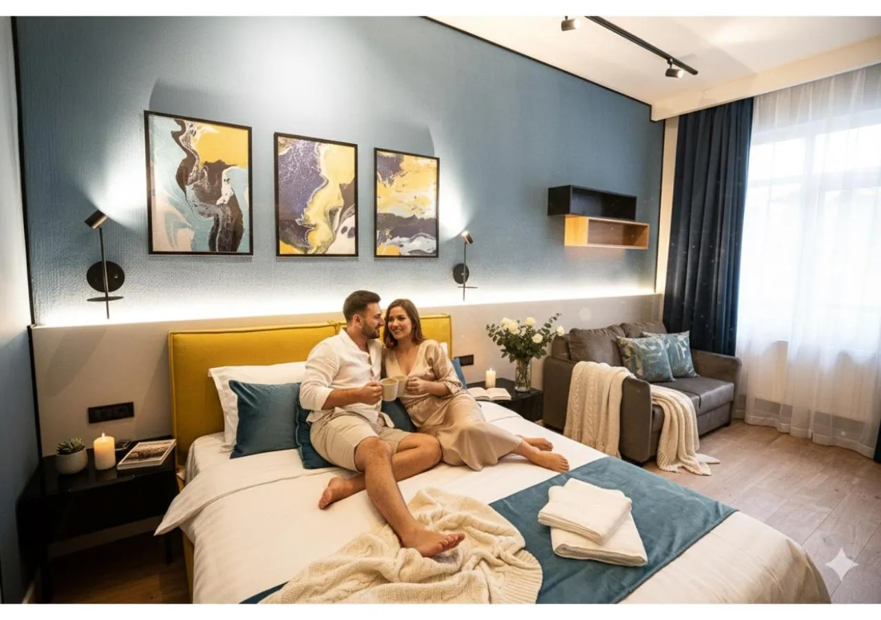 Bed in Emil Balaban Luxury Apart-Hotel