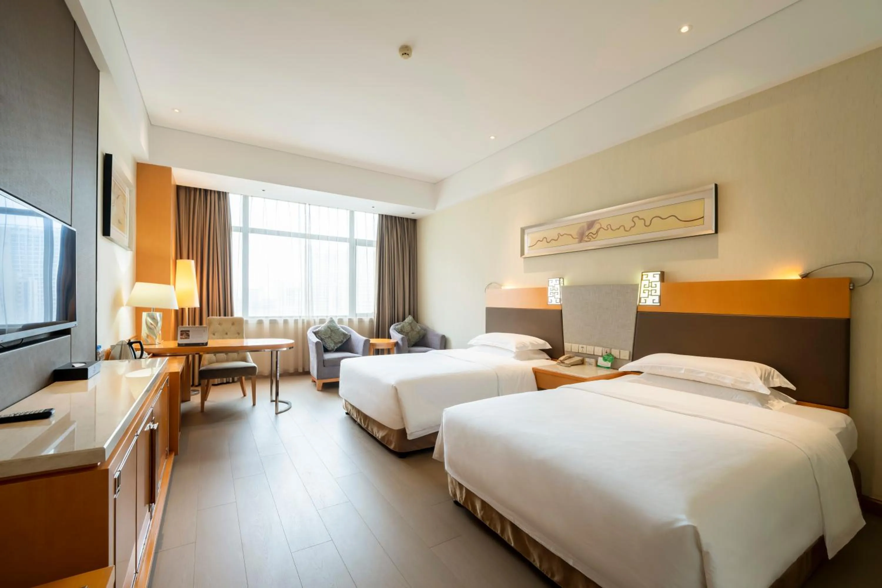 Bed in Jinling Grand Hotel