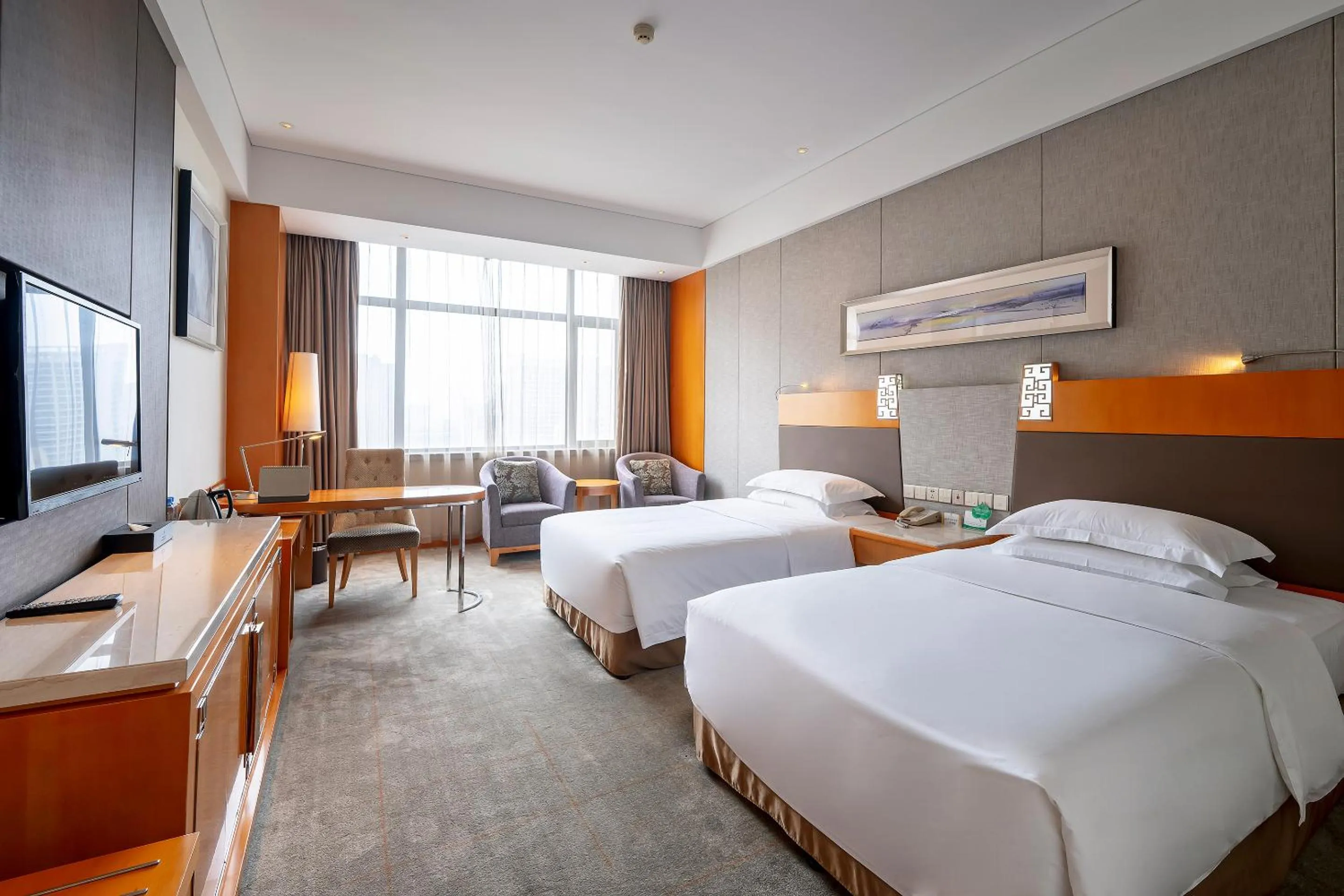 Bed in Jinling Grand Hotel