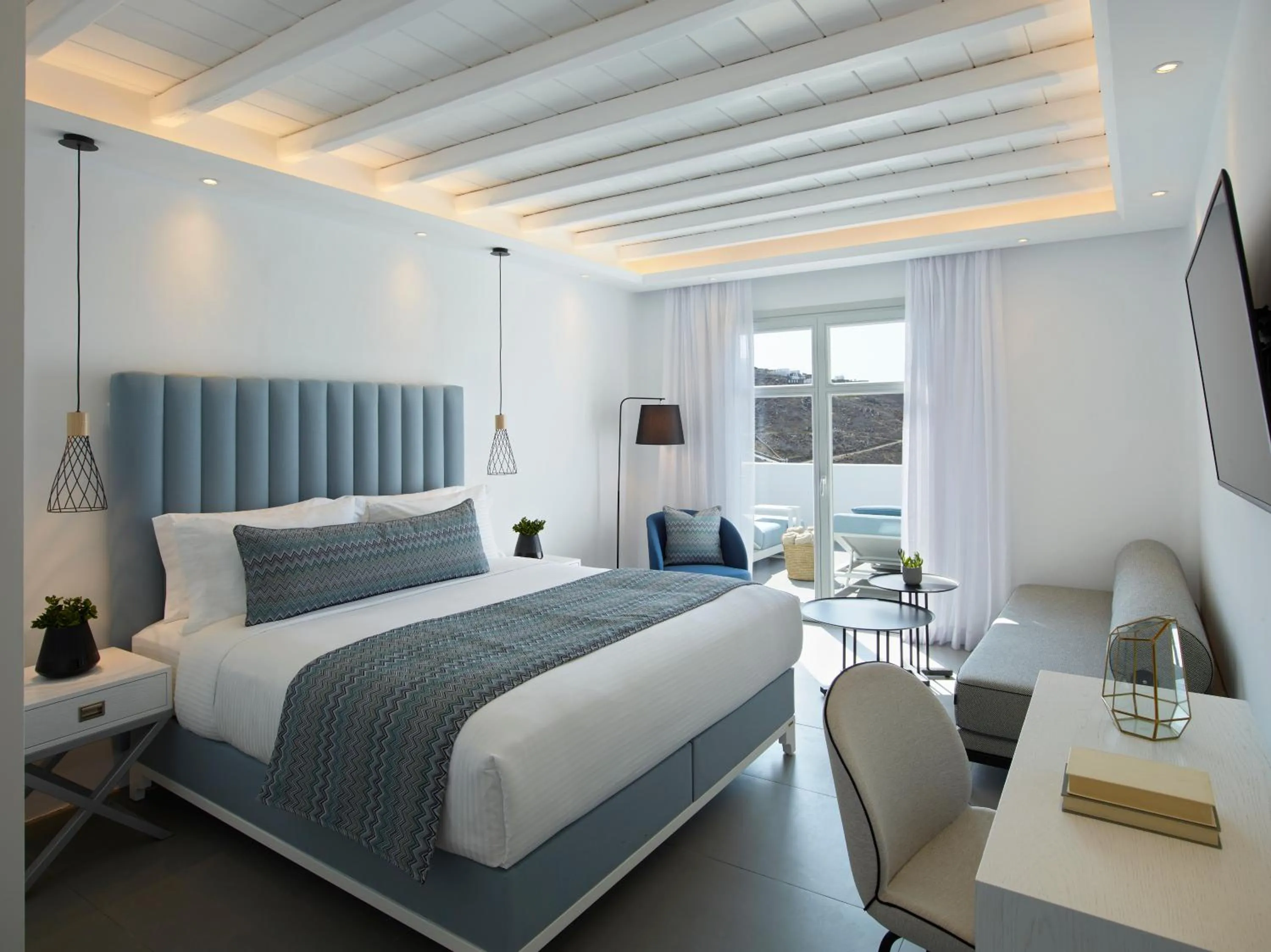 Bed in Epic Blue Mykonos
