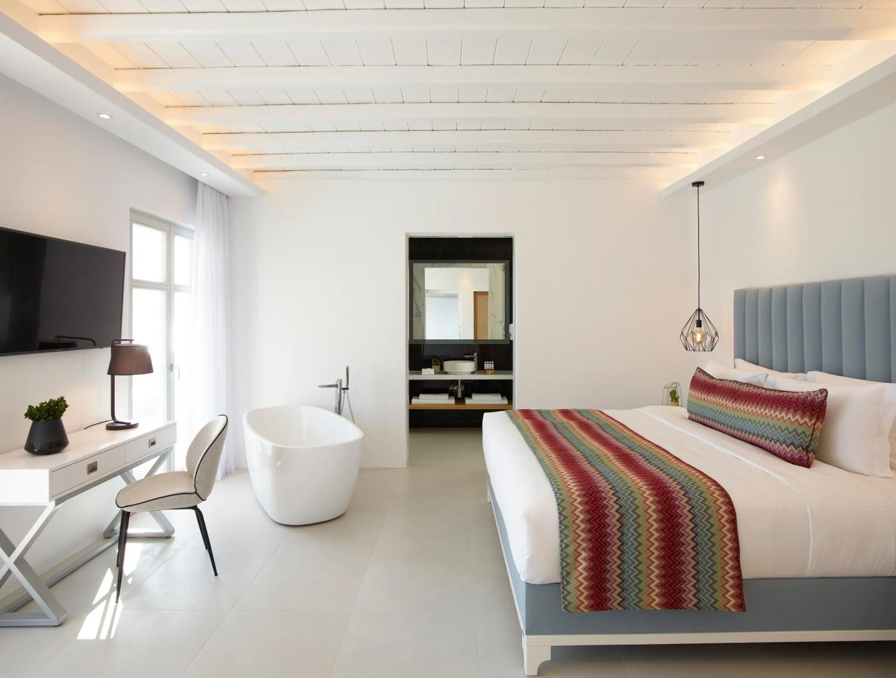 Bed in Epic Blue Mykonos