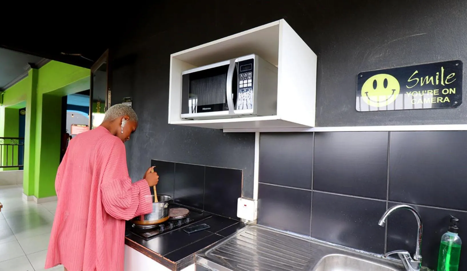 Communal kitchen in African Sun Lodge