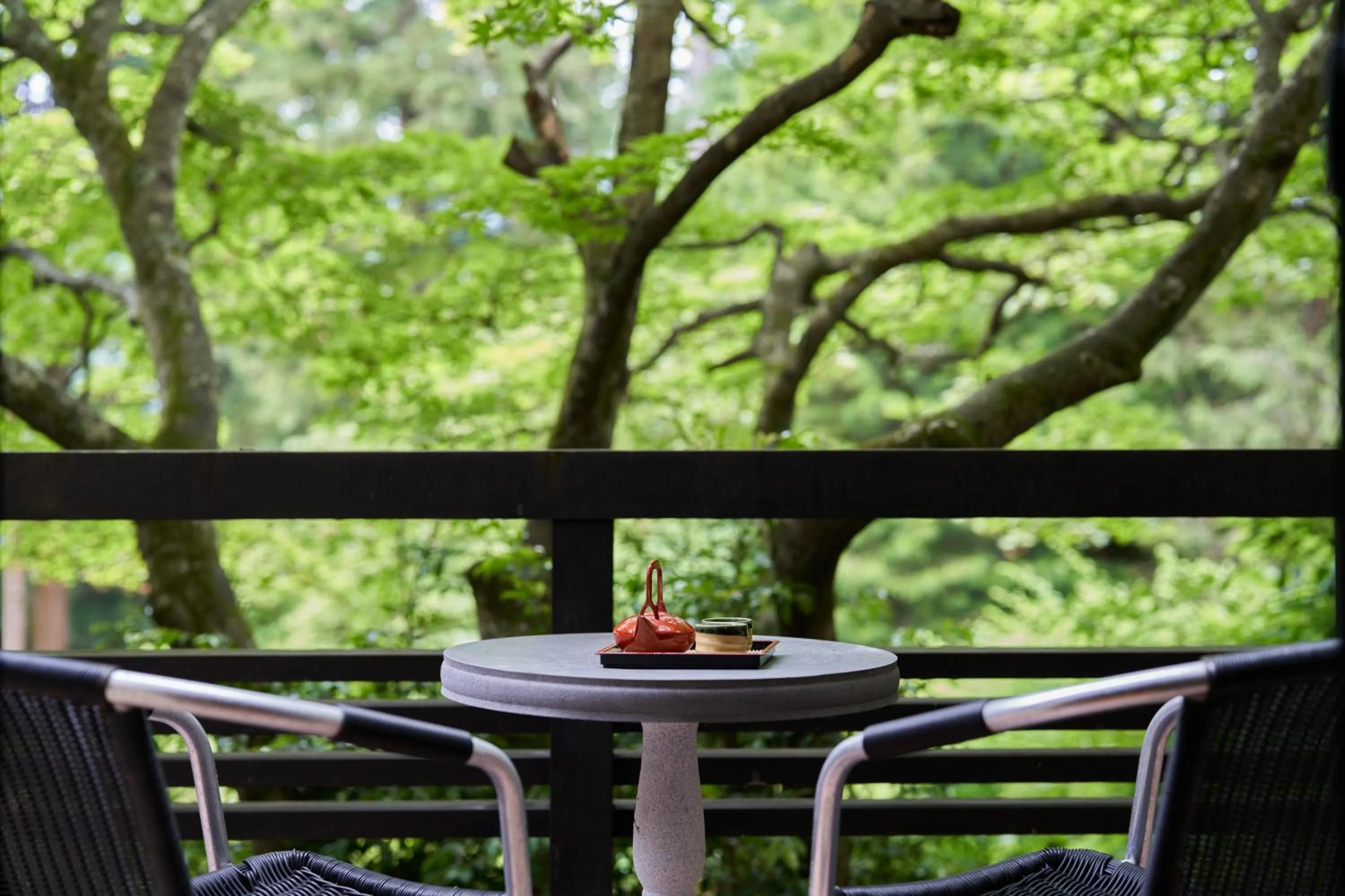 Patio in Ajisai Onsen Ryokan - Award Winning Private Open Air Onsen
