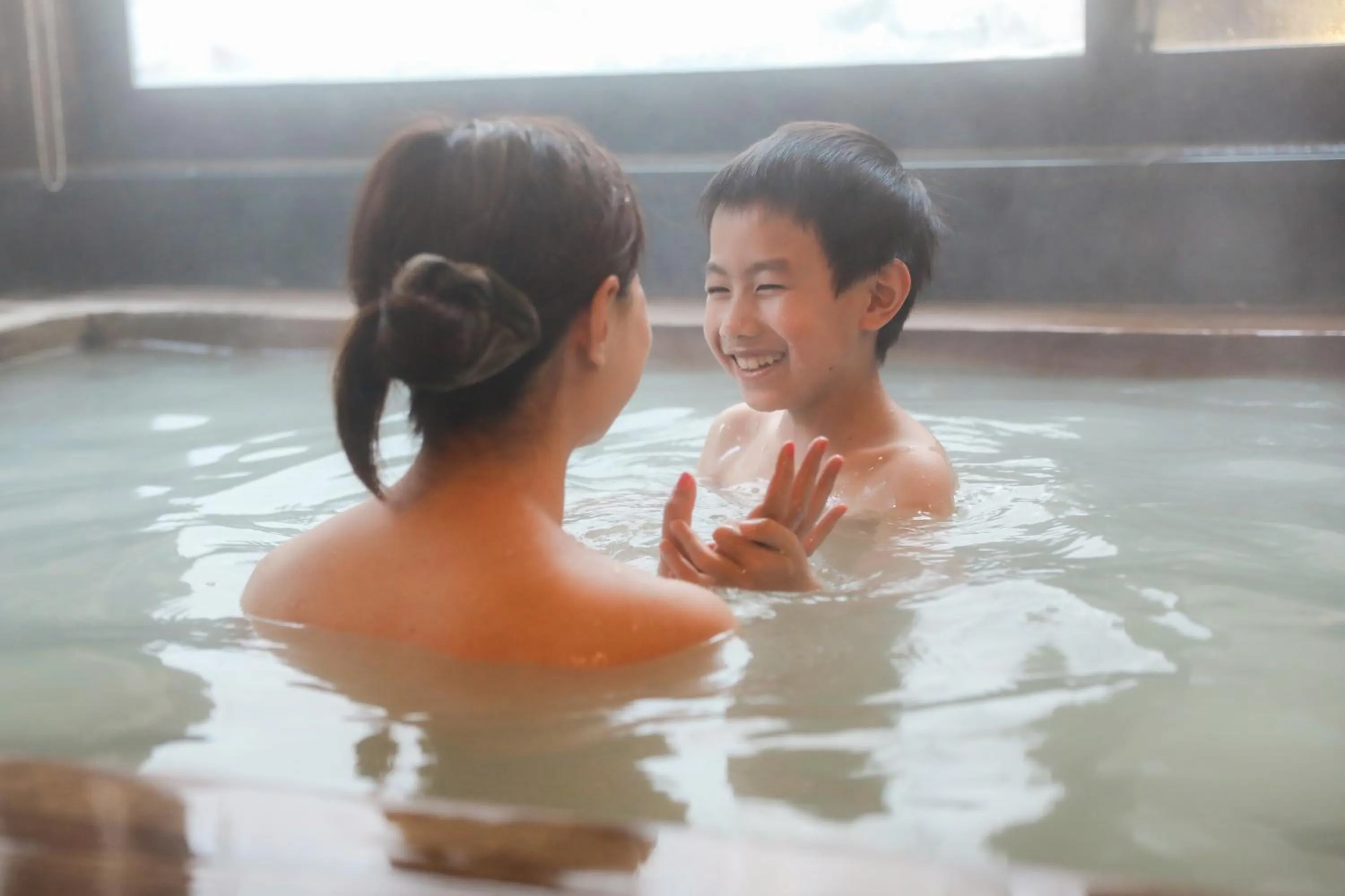 Hot Spring Bath in Ajisai Onsen Ryokan - Award Winning Private Open Air Onsen