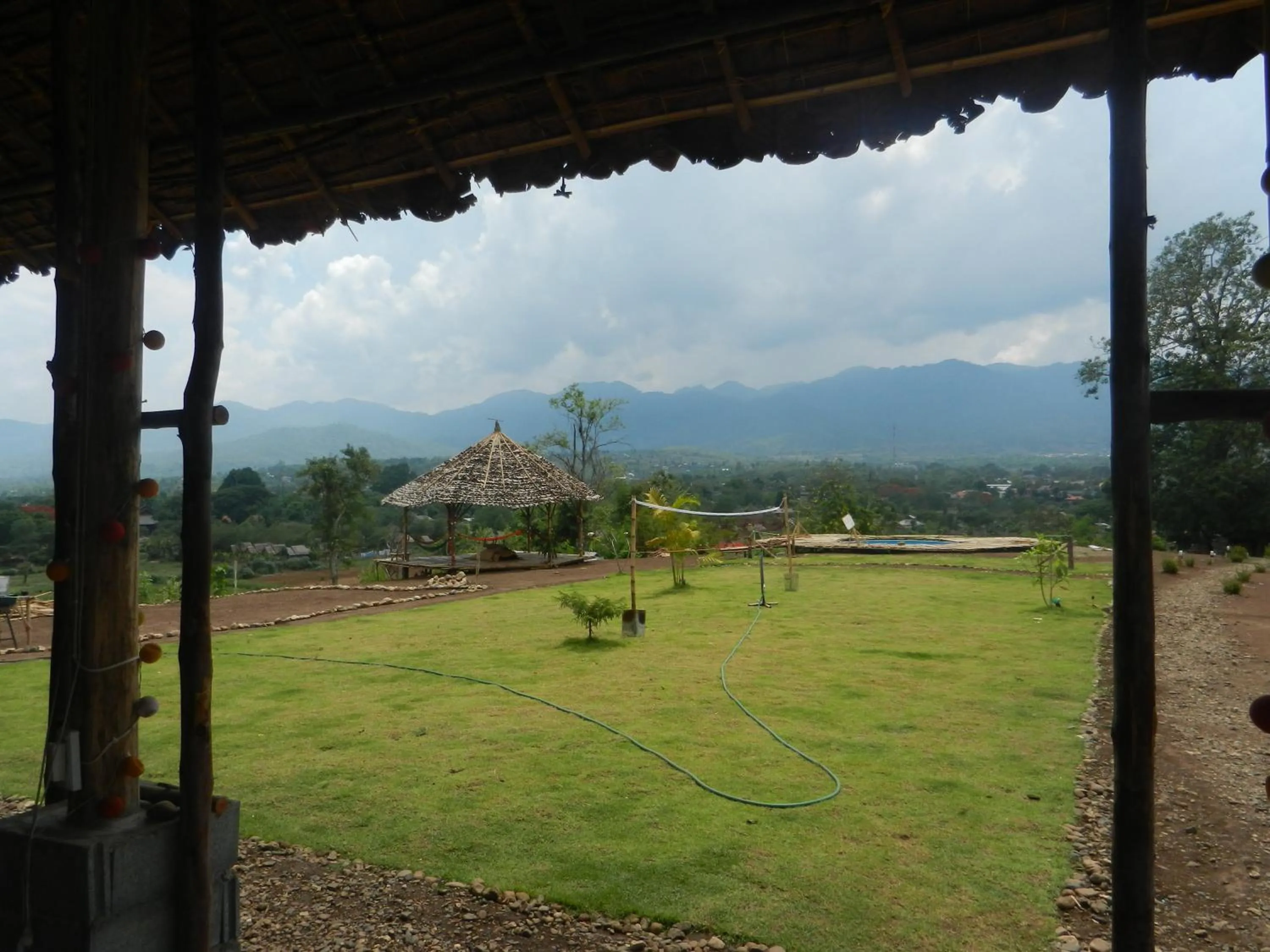 Garden in Pai circus hostel