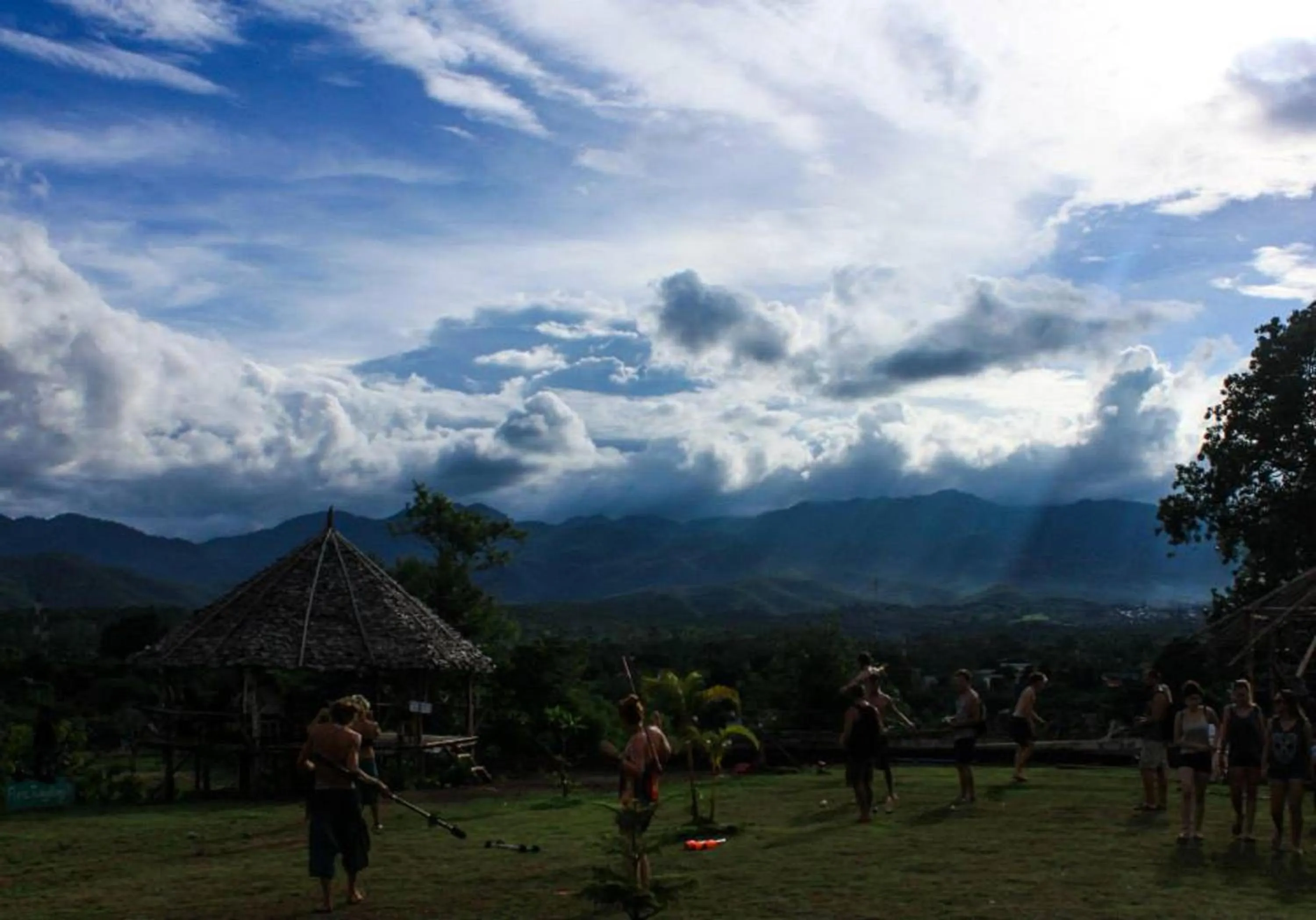 Garden in Pai circus hostel