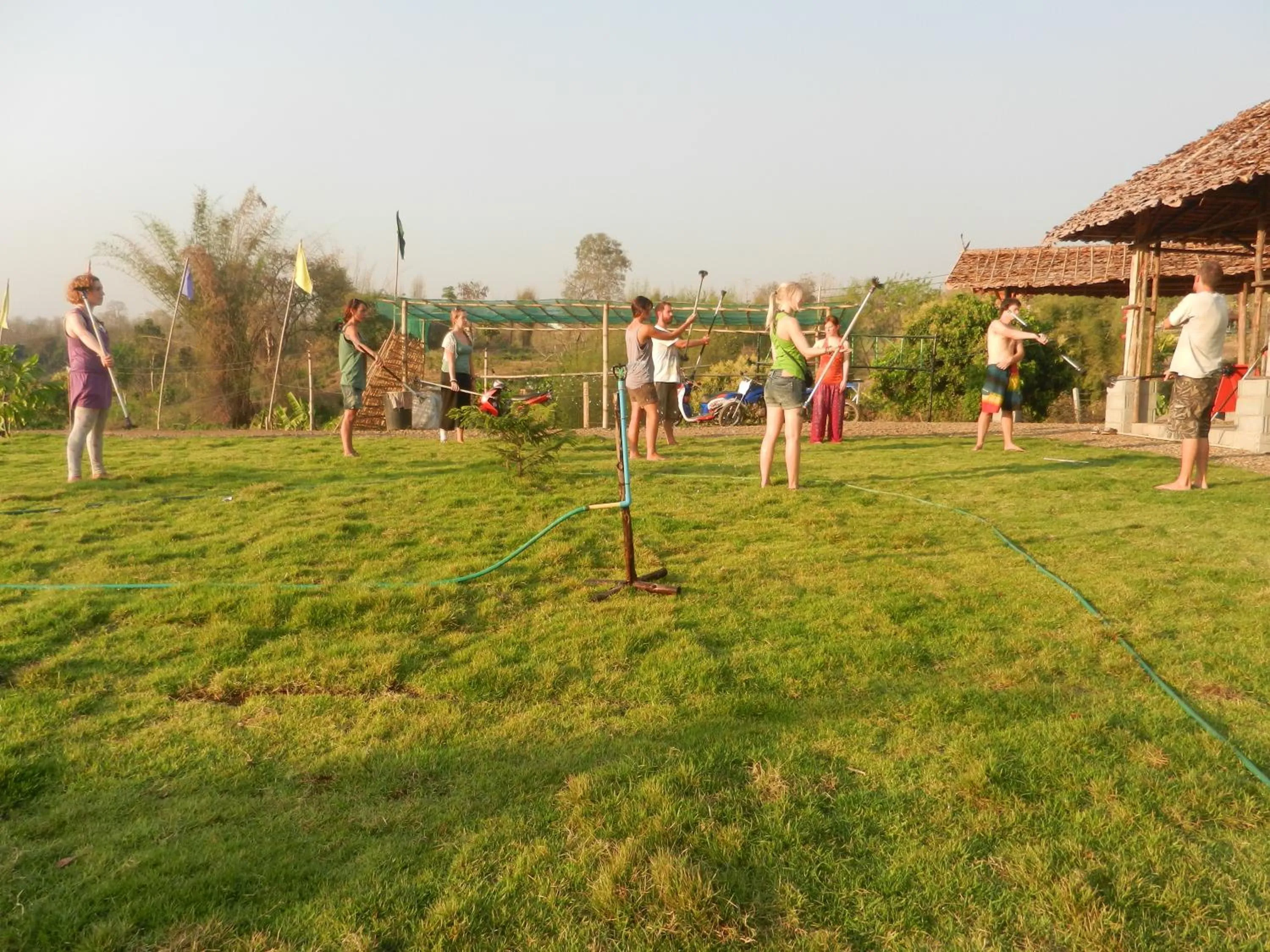 People in Pai circus hostel