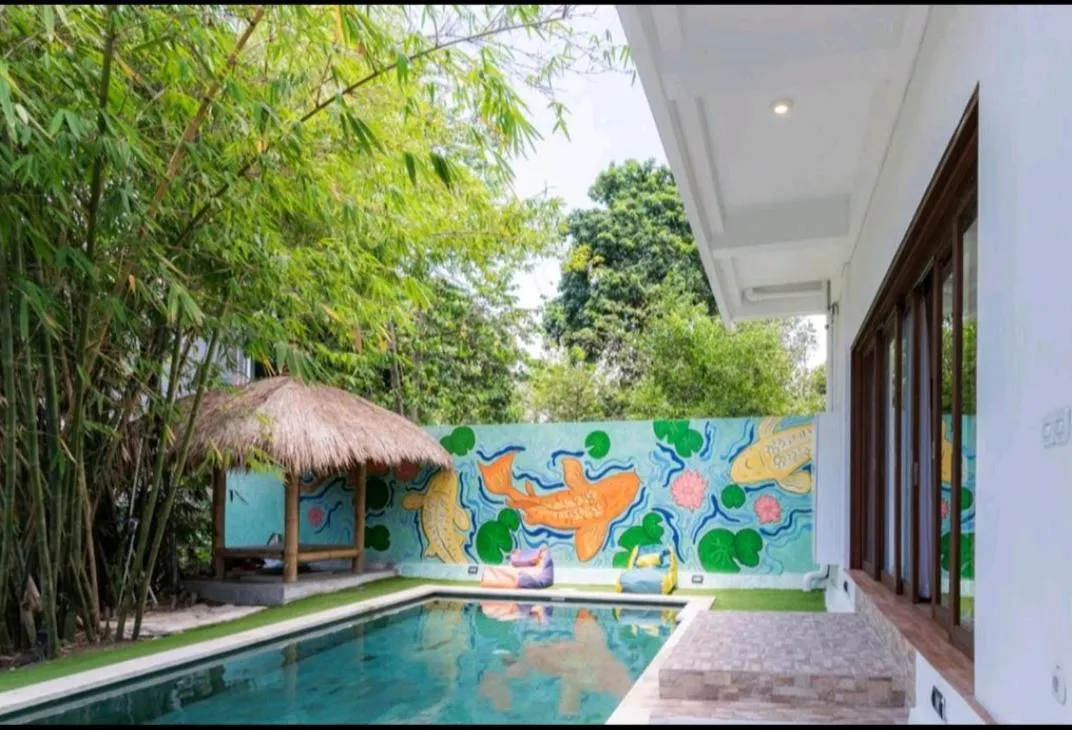 Pool view in Ozora Tiying Tutul Hostel Canggu