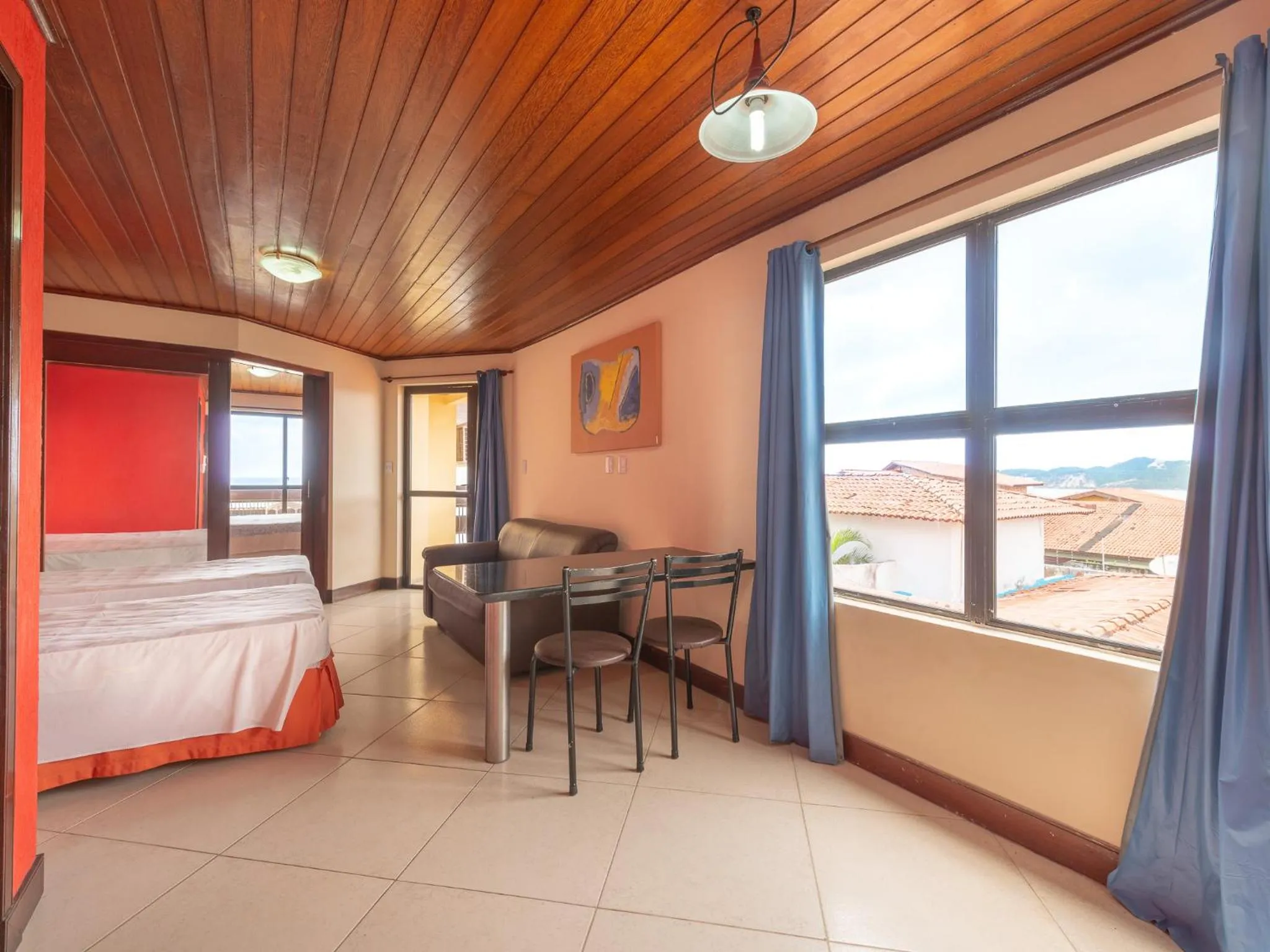 Dining area, Bed in Happy Hotel Praia Azul