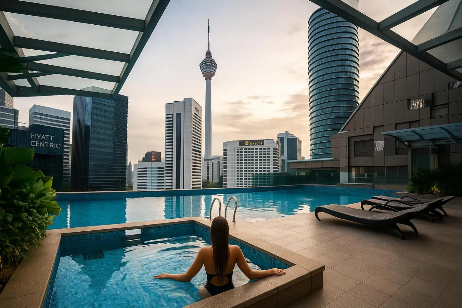 Pool view in Cormar Suites Kuala Lumpur