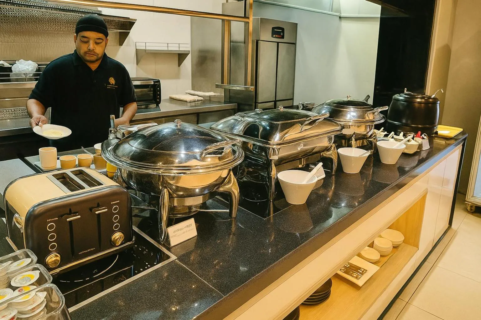 Buffet breakfast in Cormar Suites Kuala Lumpur