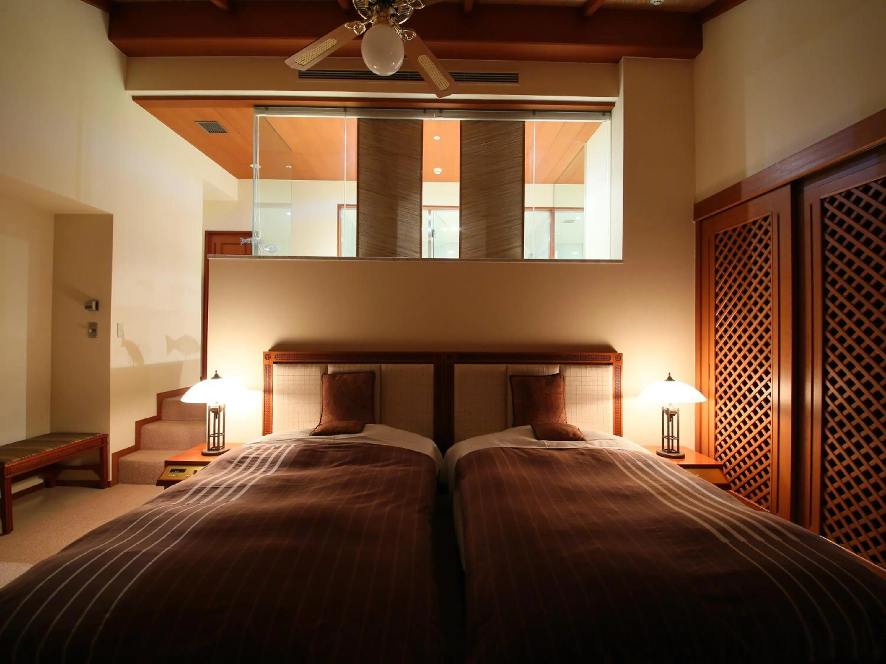 Bed in Nishiizu Crystal View Hotel