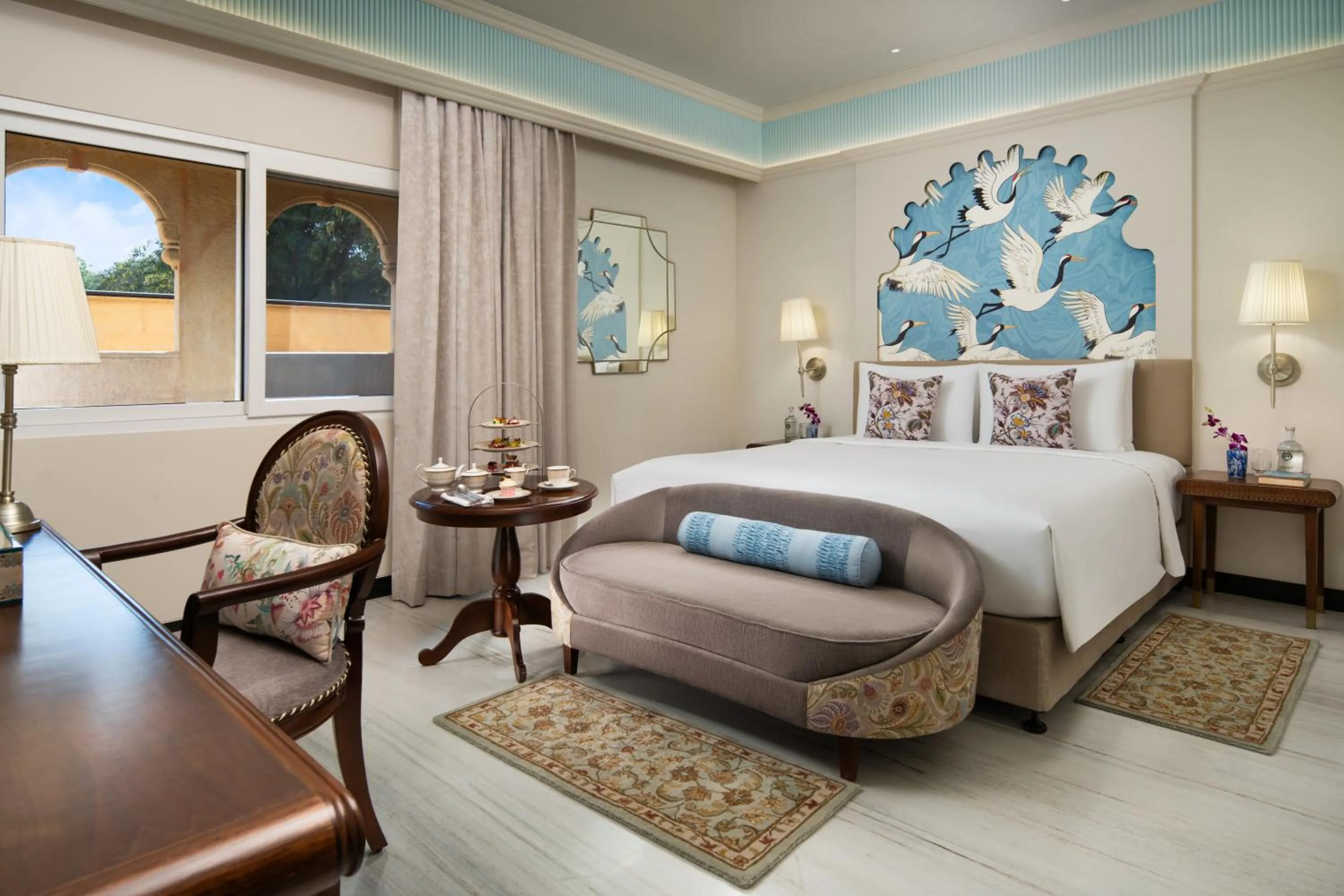 Bed in Taj Gorbandh Palace, Jaisalmer