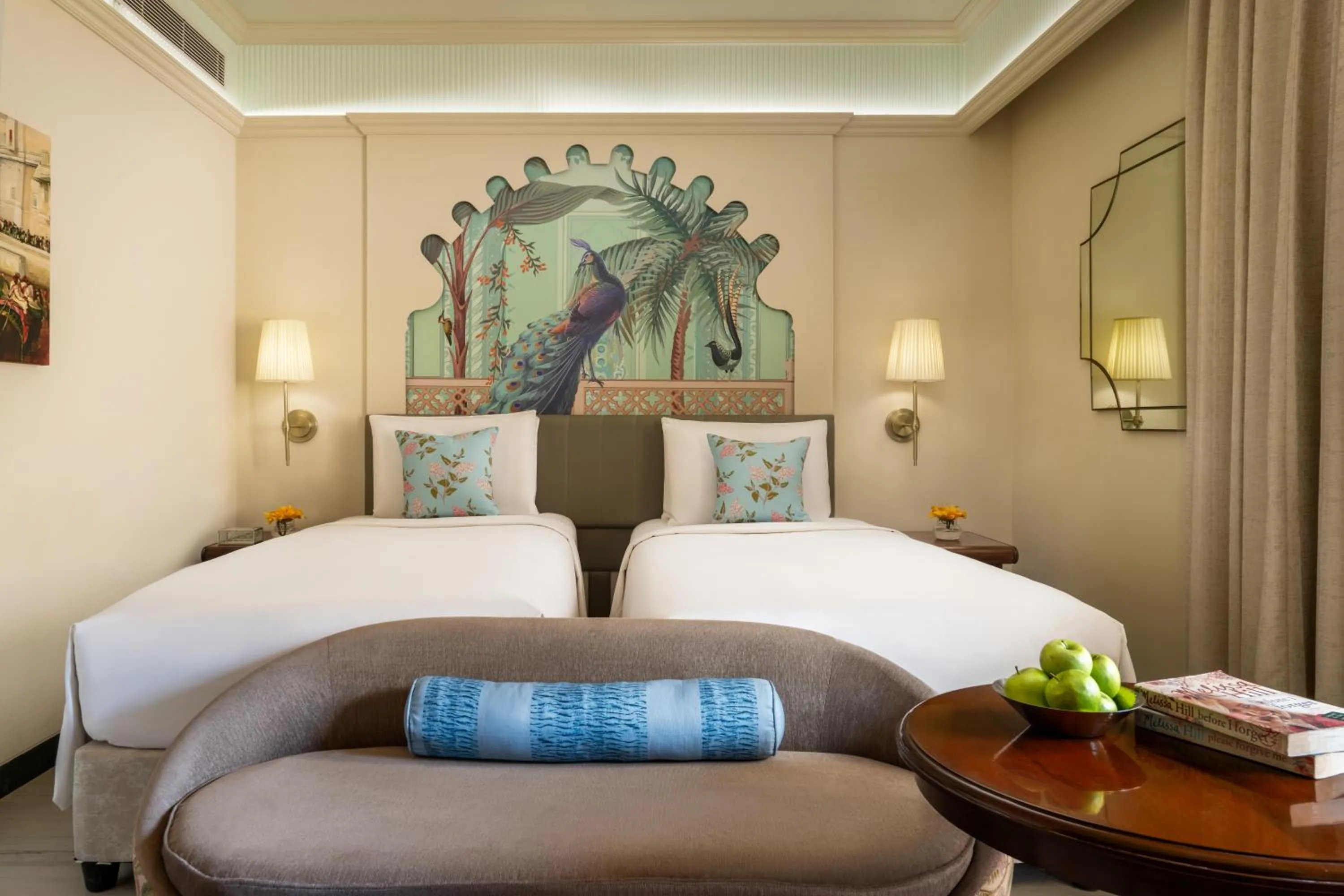 Bed in Taj Gorbandh Palace, Jaisalmer