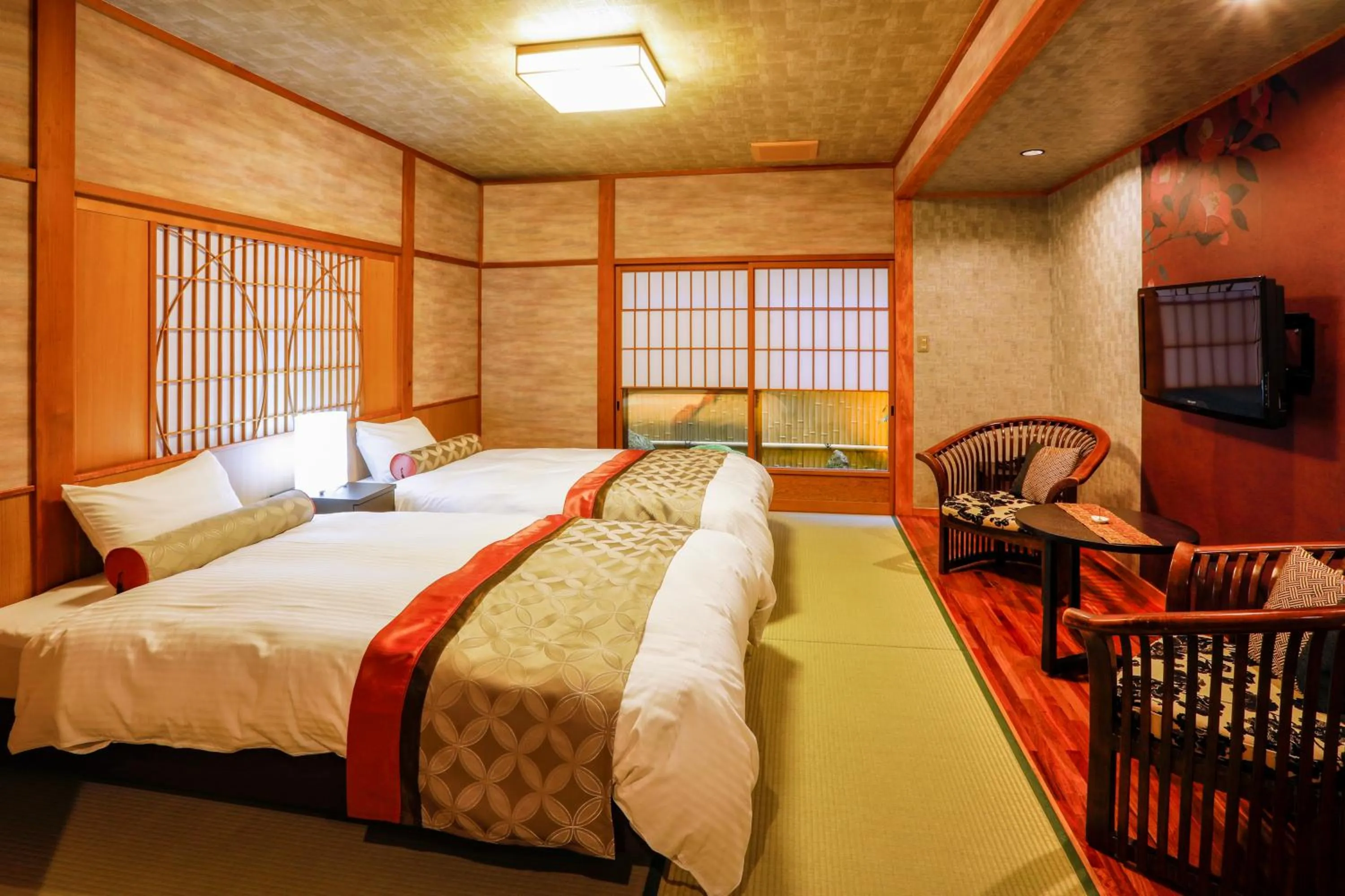Photo of the whole room, Bed in Kinosaki Tenboen