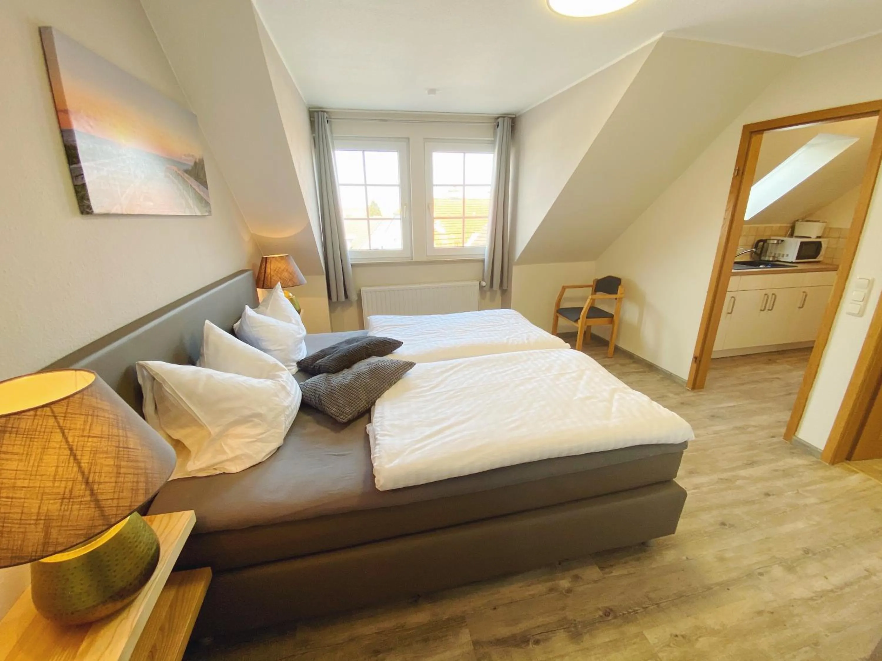 Bed in Gästehaus am Museumshafen